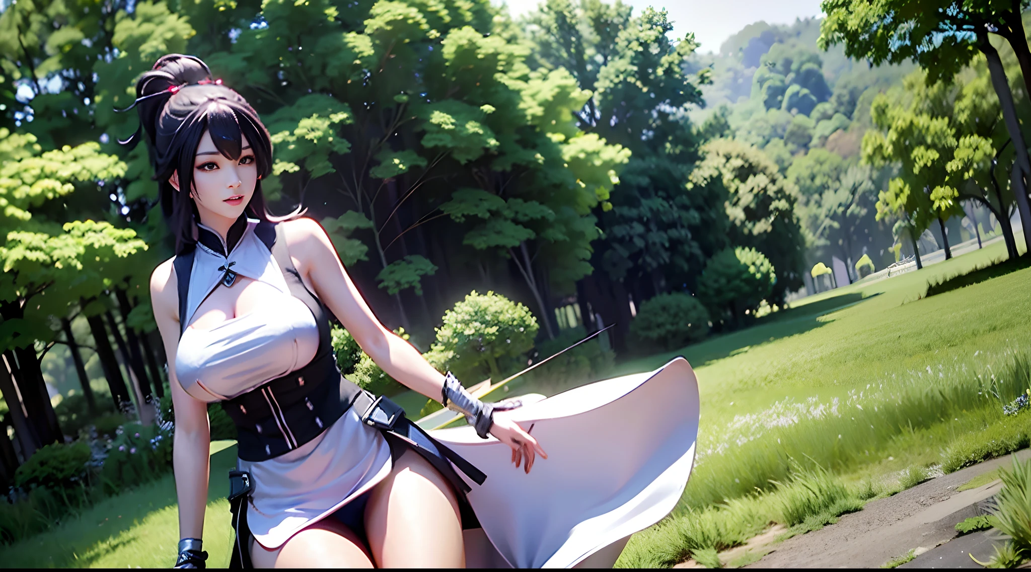 ((Best Quality)), ((Masterpiece)), (Very Detailed:1.3), 3D, Shitu-mecha, Beautiful cyberpunk woman with her mech in the ruins of a city in the forgotten war, ancient technology, HDR (High Dynamic Range), ray tracing, NVIDIA RTX, Super Resolution, Unreal 5, Subsurface scattering, PBR texture, Post processing, Anisotropic filtering, Depth of field, Maximum sharpness and sharpness, Multilayer texture, Albedo and highlight maps, Surface shading, Accurate simulation of light-material interactions, perfect proportions, octane rendering, duotone lighting, low ISO, white balance, rule of thirds, wide aperture, 8K RAW, efficient sub-pixels, subpixel convolution, luminous particles, light scattering, tyndall effect, transparent clothing, lace trim, lace seduction, bare legs, miniskirt, long legs, thighs, big breasts, huge breasts, split skirt, pink lace trim, upturned hips, big breasts, big breasts, big breasts, high split cheongsam, coquettish type, charming, coquettish Chest leakage, bursting breasts, long hair, curly hair, big breasts, seduction, tall figure, white skin and beauty,