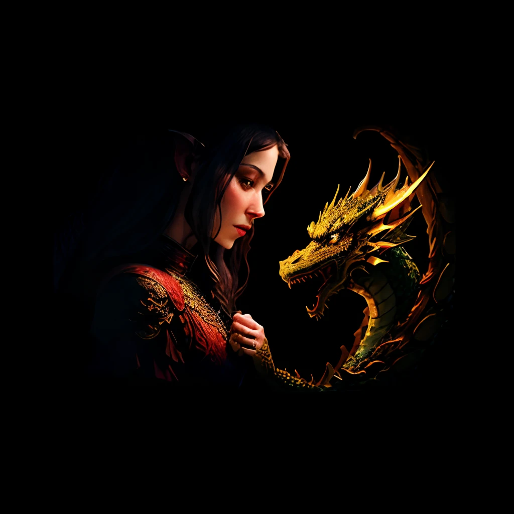 The dragon pressed the princess under him
