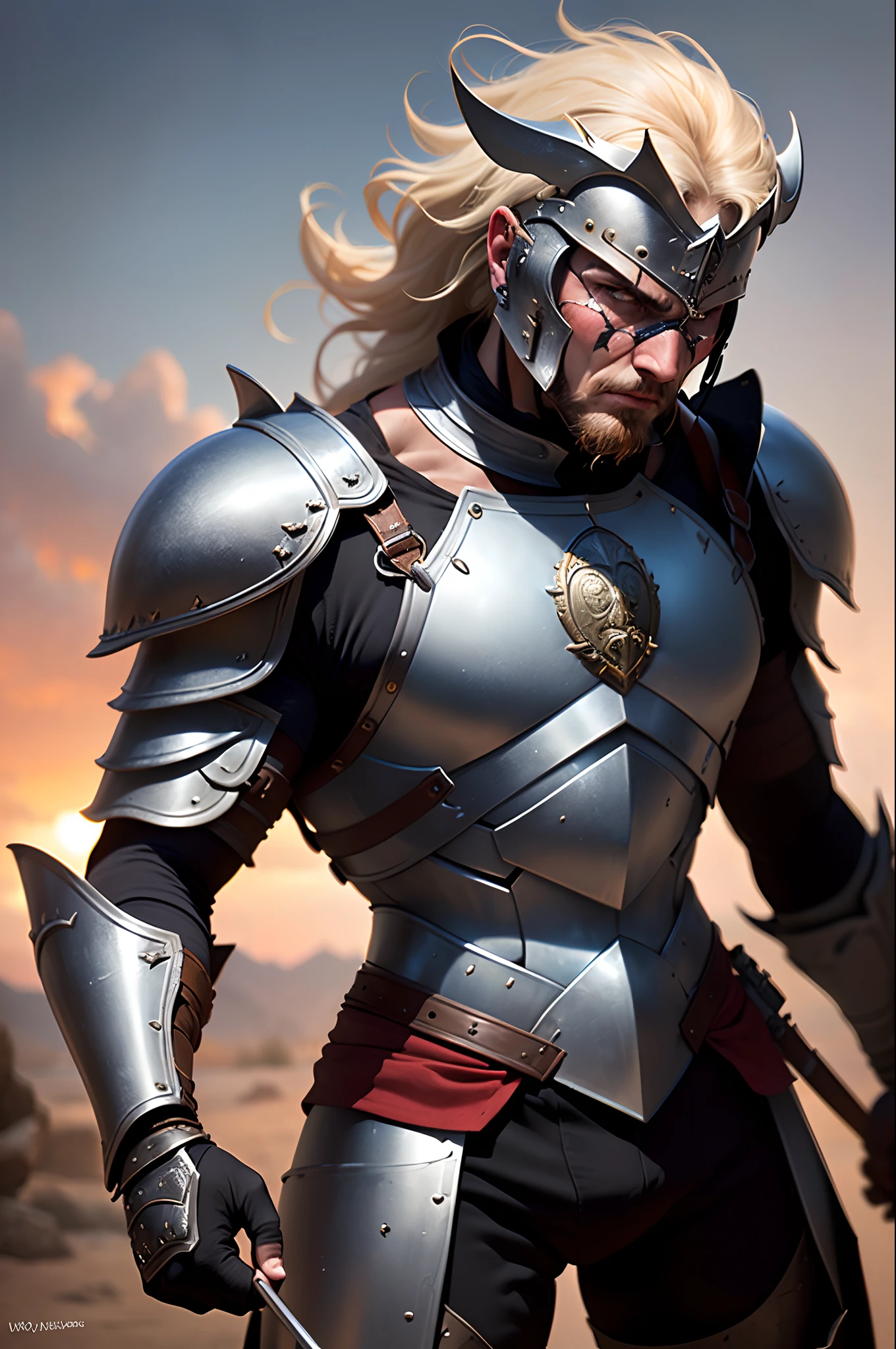 Warrior armor national style man fights