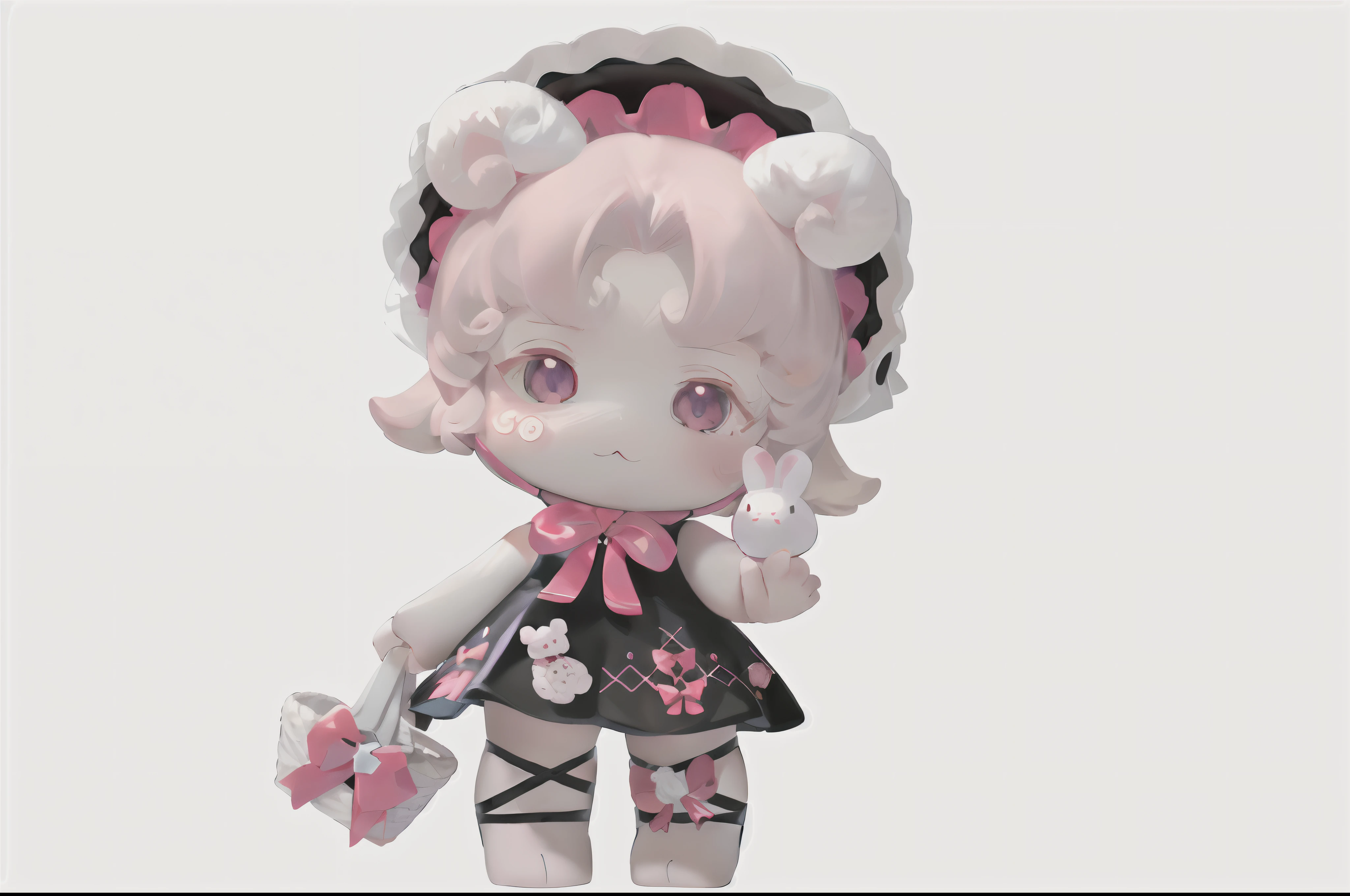 Lori huge breasts cleavage  , cute character, , spoon pear slim loli figure,lalafell, small loli girl, 2D，Two-dimensional，anime big breast，Celluloid，k hd，8K，illustratio，Lolita prostitute，Lolita prostitute，Bring a basket，Holding a small rabbit in his hand