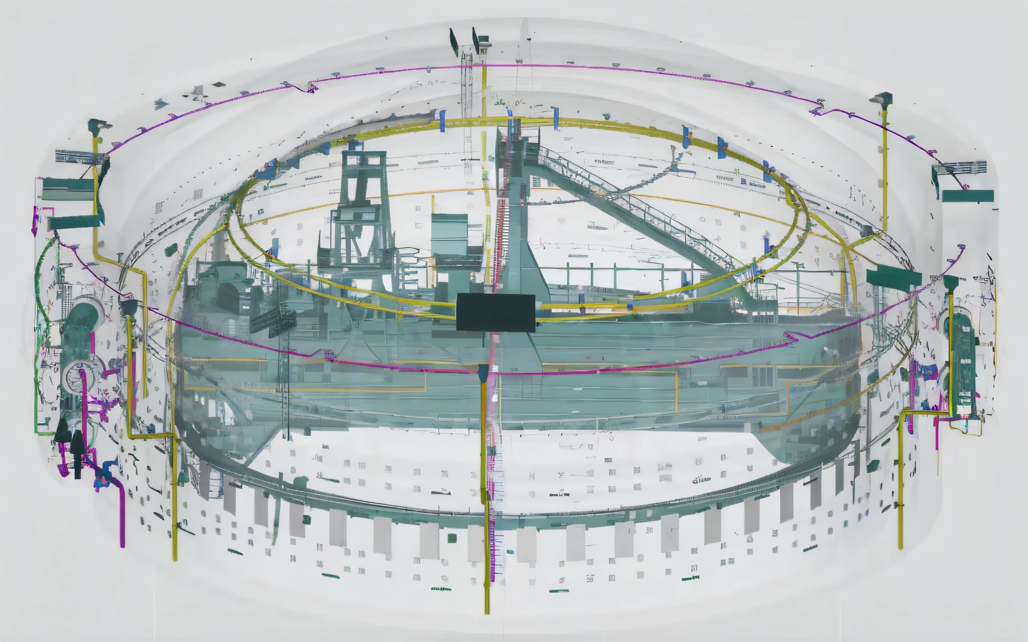 Close-up of glass structure，There is a machine in the middle, A digital rendering, Autodesk Blueprint, Autodesk Solidowkrs Visualize, autodesk, 3 6 0投影, 2 D AutoCAD, 3 d structure, digital model, AutoCAD, circular design, modeled, raytraced 3d set design, full - view, point cloud, cad cam cae, Construction