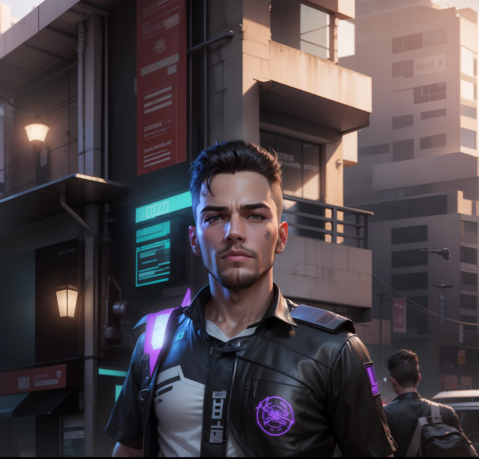 Change bg College building cyberpunk,handsome boy,realistic face,8k,ultra realistic