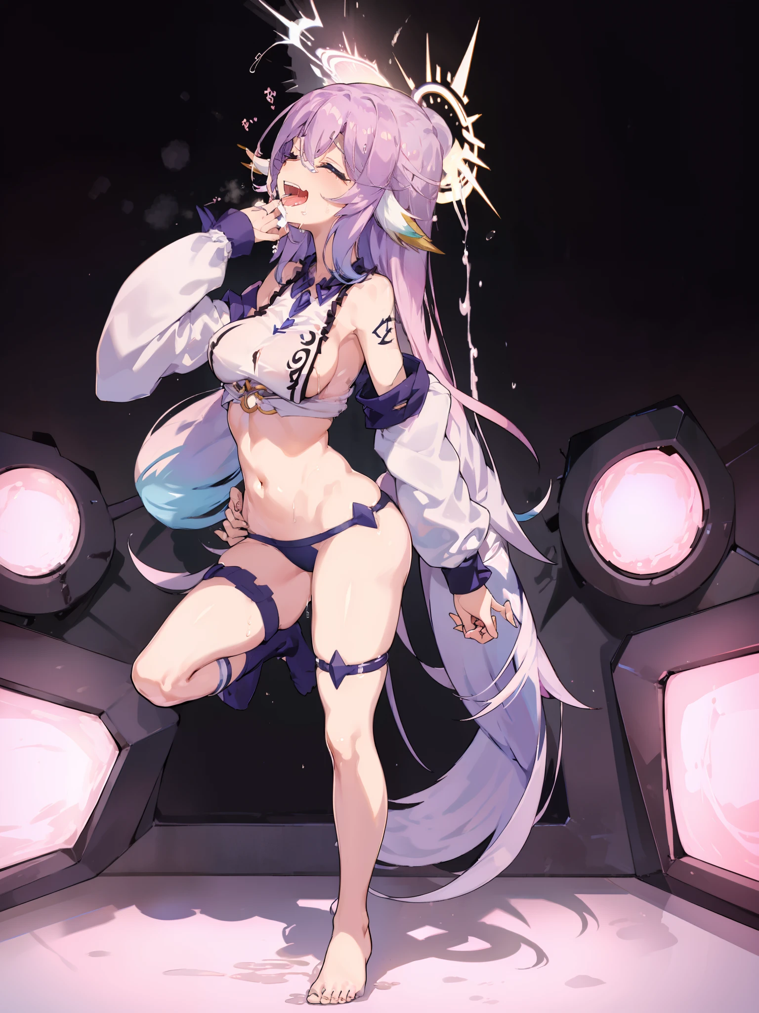 Best quality, Jibril, orgasm, drooling