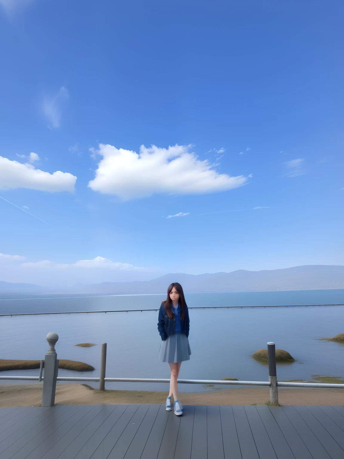 Beautiful girl Beautiful landscape