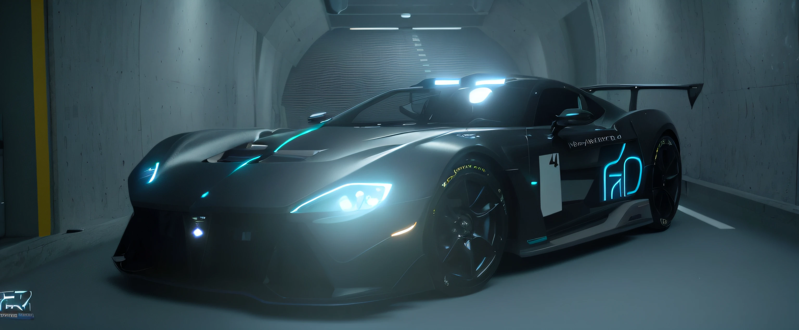 Arafar's sports car in a lighted tunnel, inspired by Harry Haenigsen, cinematic rim lighting, octane 4k render, octane 4 k render, rendered in unreal engine 4 k hq, rendered in unreal engine 4k hq, rendered in rtx, aesthetic octane render, octane 8k render, octane 8 k render, Rendered in Lumion Pro