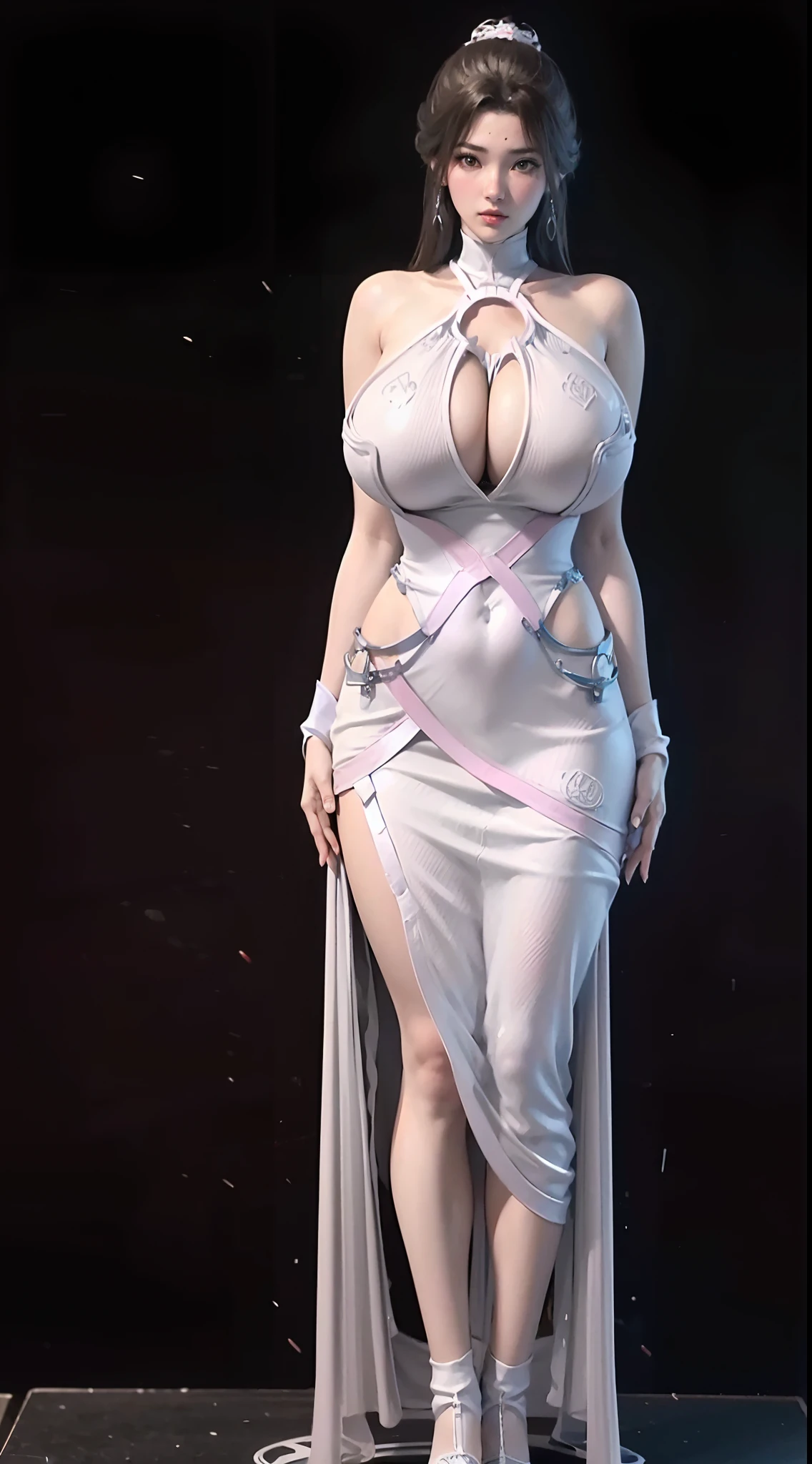 a woman in a lingersuit posing for a picture, (huge boobs:1.5), full body, beautiful alluring anime woman, seductive anime girl, ig model | artgerm, seductive. highly detailed, trending on cgstation, extremely detailed artgerm, beautiful realistic upper body, sexy pose, photorealistic perfect body, on a mannequin. high quality, range murata and artgerm