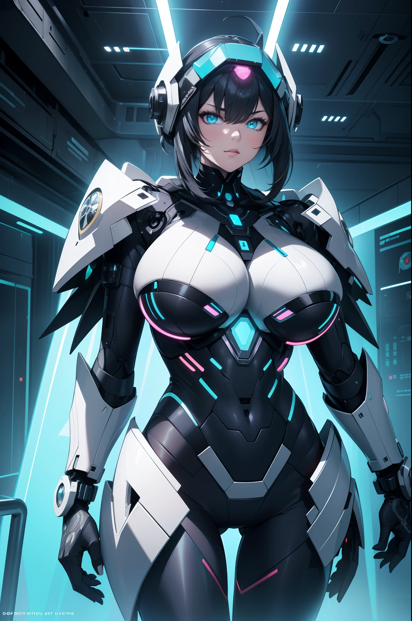 (Masterpiece:1.2), (Best quality:1.2), Highest quality, absurderes, 8K wallpaper, hdr, elaborate features, beautiful intricate eyes, Ray tracing, Perfect face, rendering by octane, Official illustration, illustration, Detailed face, beautiful intricate eyes, machine texture, 1girll, (closeup cleavage:1.15), Serious, Pure, Heroic, (super heroes:1.05), (gigantic and massive tits:1.1), Light blush, Futuristic mech, futuristic suit, Glowing neon accessories, Glowing stone, Glowing core, Robot headgear, Robots at the helm, tightsuit, Futuristic equipment, [latex], Sparkling material, Illuminated gears, [Covered ], Indoors, Science fiction, Dynamic, Futuristic，Has an extremely elegant body、Huge and deep chest，Cover your breasts，huge tit，There is water on the body，Raised clothes，