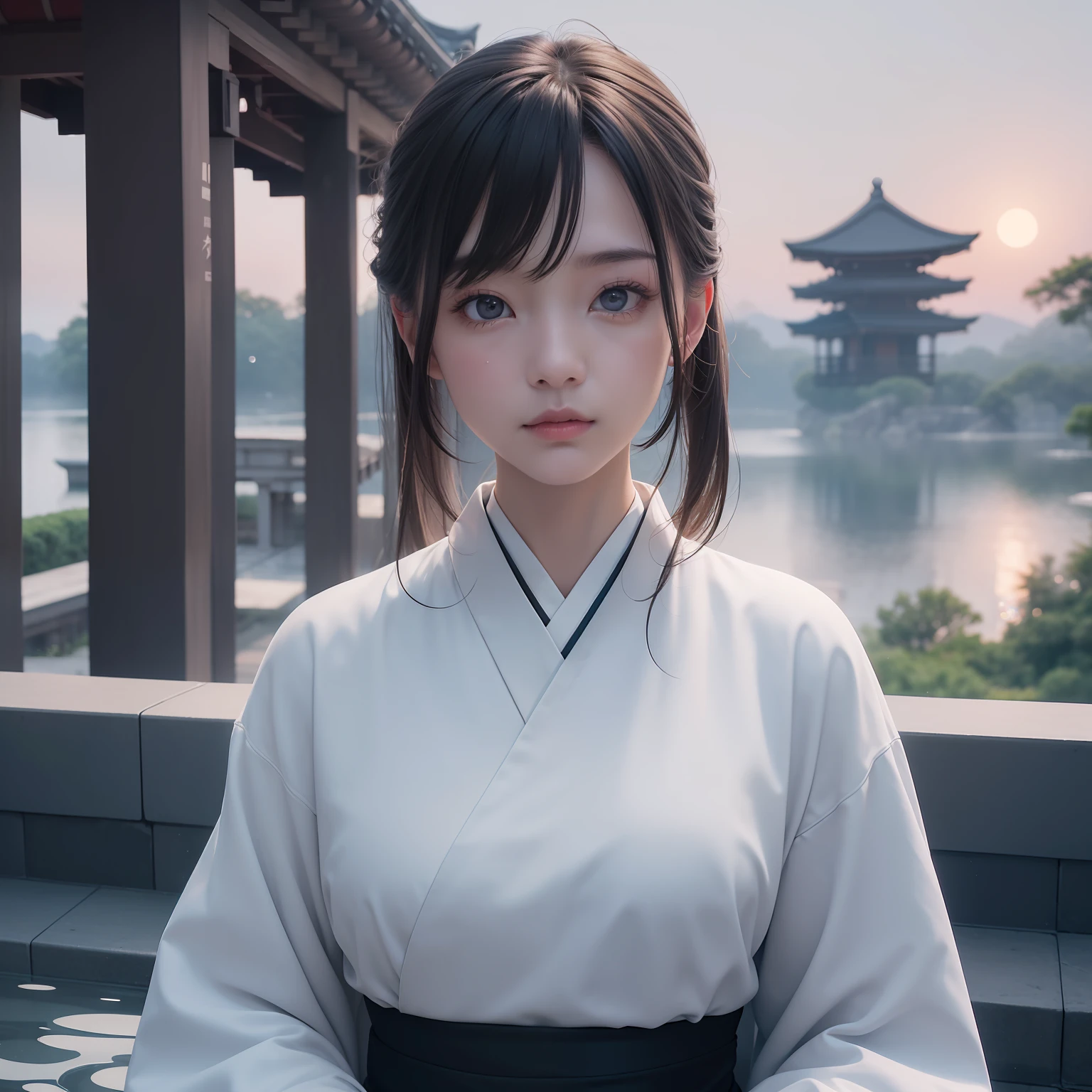 ((top-quality))、((masterpiece))、(ighly detailed:1.3)、nffsw(HighDynamicRange)、Ray traching、NVIDIA RTX、Hyper-Resolution、Unreal 5、Sub-surface scattering、PBR Textures、post processed、Anisotropy Filtering、depth of fields、Maximum sharpness and sharpness、 multi-layer texture、Albedo and specular mapping、Surface Shading、Accurate simulation of light-material interactions、Perfect Ratios、octane renderings、Duotone lighting、Low ISO、White Balance、thirds rule、Large aperture、8K、high efficiency sub-pixel、sub-pixel convolution、Luminescent particles、light scattering、Tindall Effect、ghosts、haunted、one beautiful women、Beautiful facial features、ghosts、Looking at the camera、beautidful eyes、Eyes are double、japanese temples、Ghost of the Japan、Grave、Moonlight at night、Mourning、Scenery with a Japanese atmosphere、White kimono、Human soul、vhorrified、