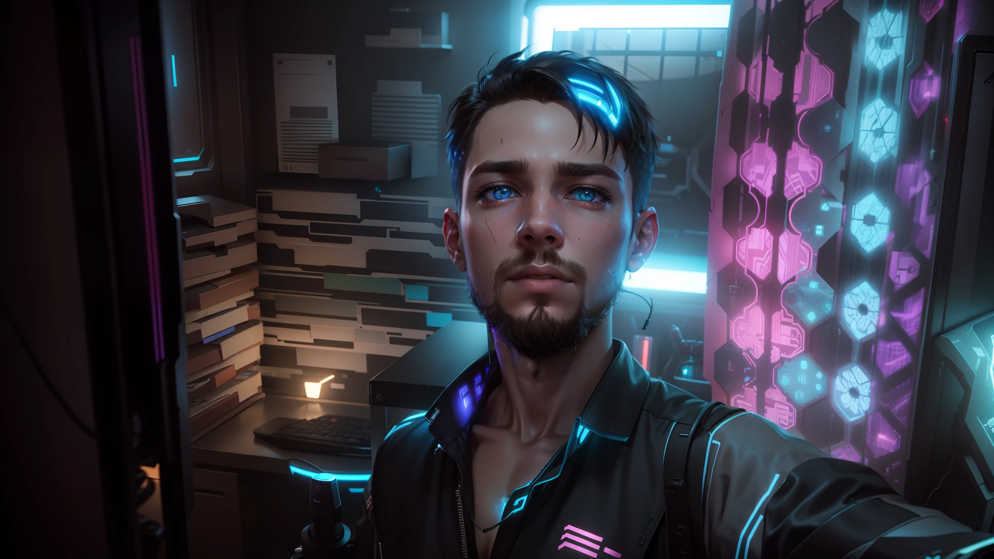 Make 8k realistic boy , gaming boy , cyberpunk boy , hadsome , ultra lighting effects