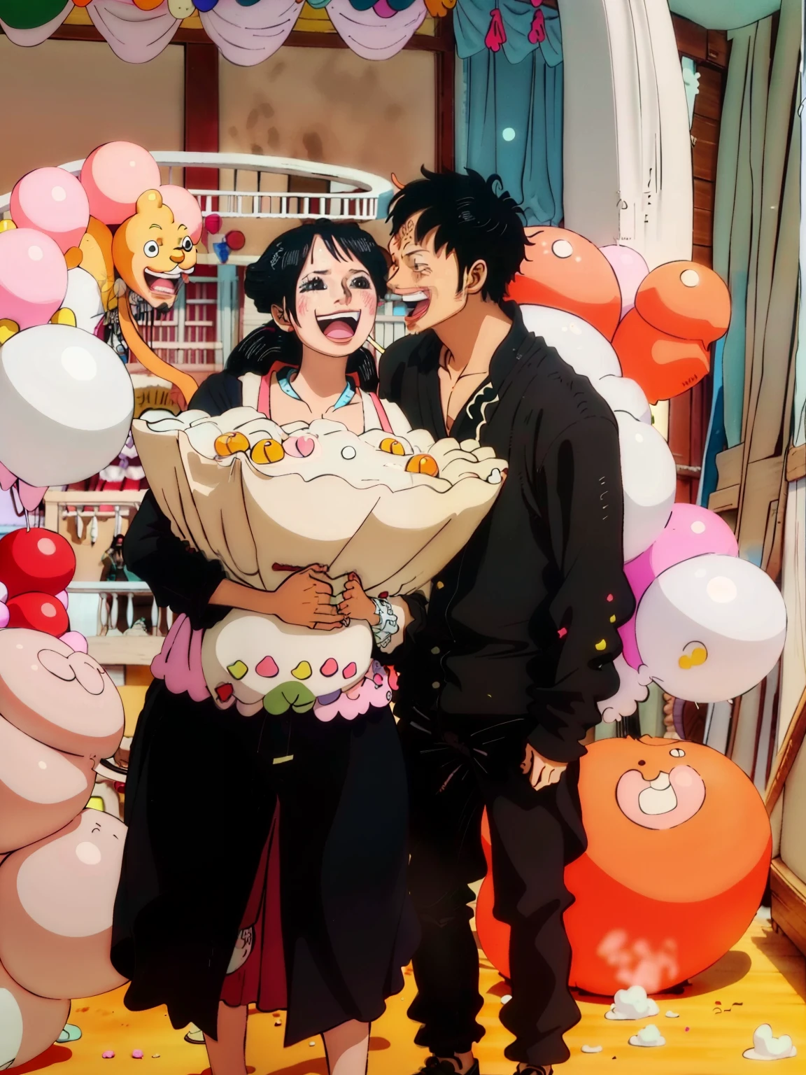 They stand in front of a balloon arch with balloons, cute couple, kissing together cutely, Happy couple, Ruan Jia and Fenghua Zhong, They are in love, ruan jia and brom, ๐ญ ๐คฎ ๐ ๐, KDAๅSam Yangใ, Happy newlyweds, ๐คฌ ๐คฎ ๐ ๐, awww, ๐ญ๐คฎ ๐