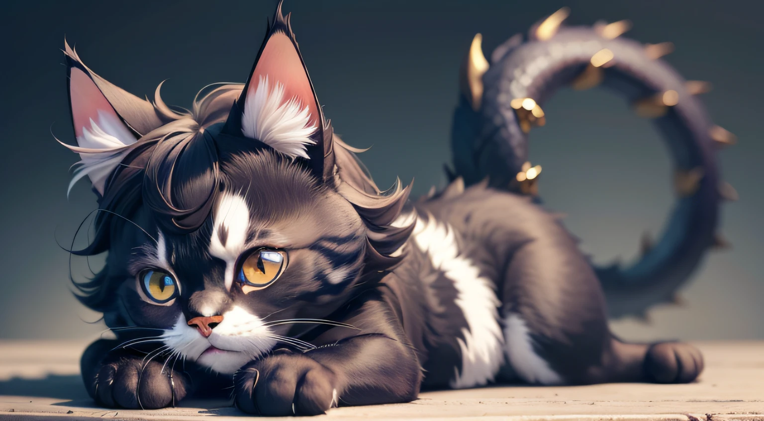 A hybrid of a cat and a dragon
,Animal ear,cat