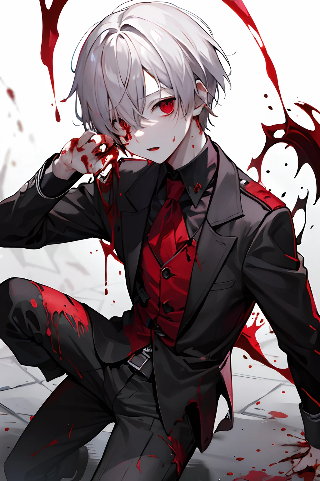 1 Boy Corpse、mash、Blood everywhere、Splashes of blood、dark hue、Red hue