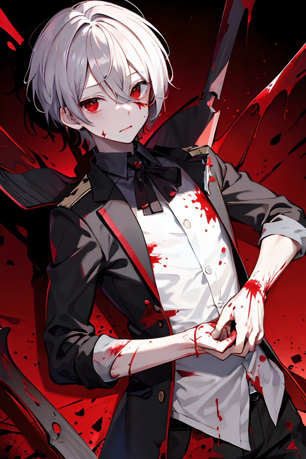 1 Boy Corpse、mash、Blood everywhere、Splashes of blood、dark hue、Red hue