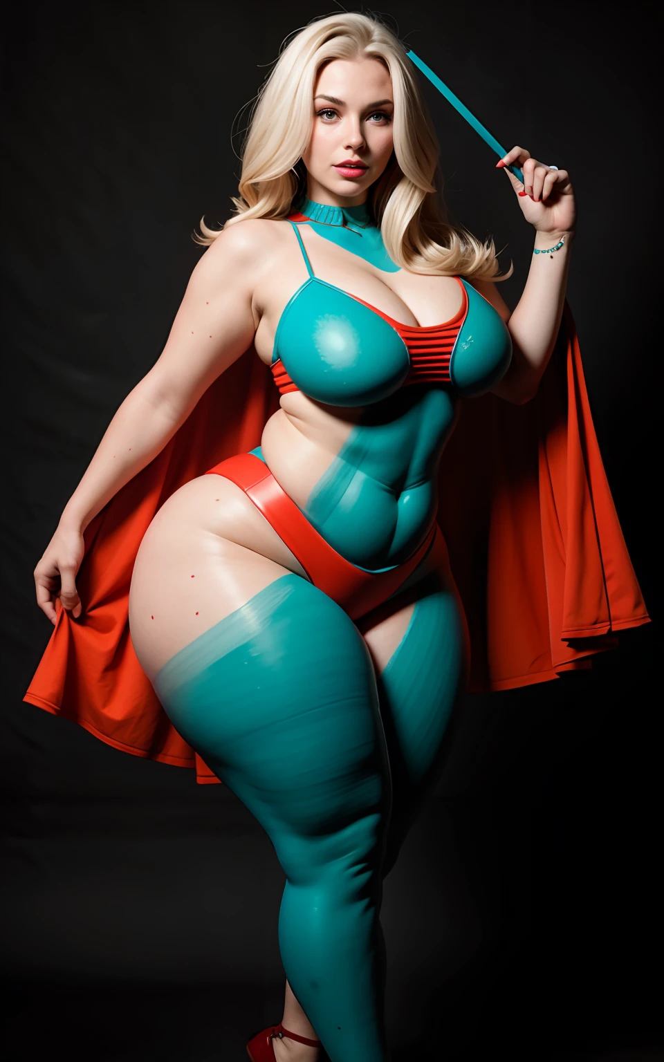 Beautiful woman,fullbody painting,super tall,Super fat,Raised sexy