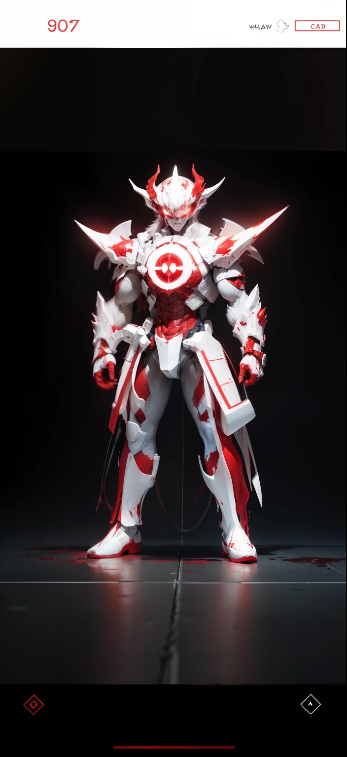 The white areas of the whole body are changed to blood red