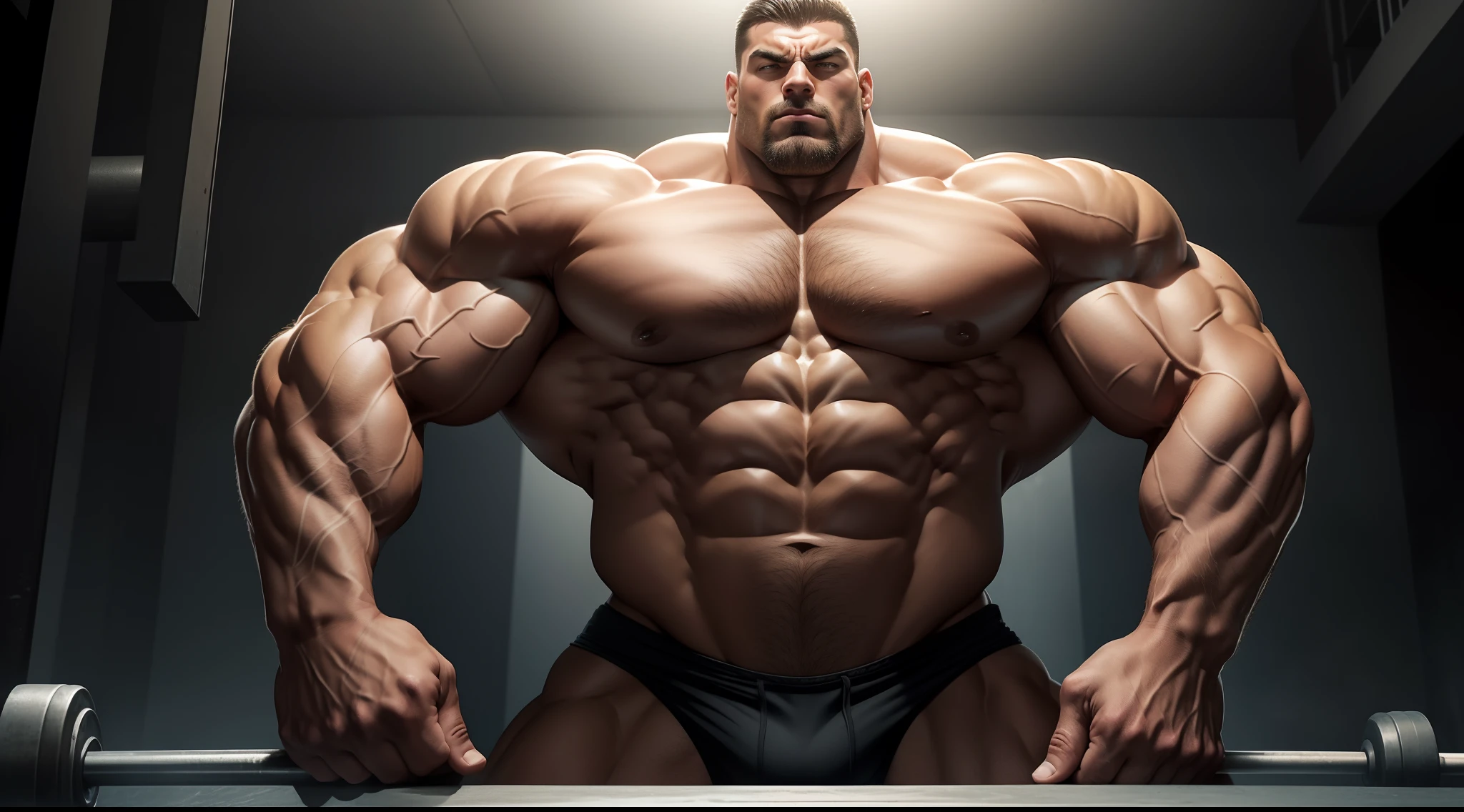 A close up of a man with a muscular body posing for a picture - SeaArt AI