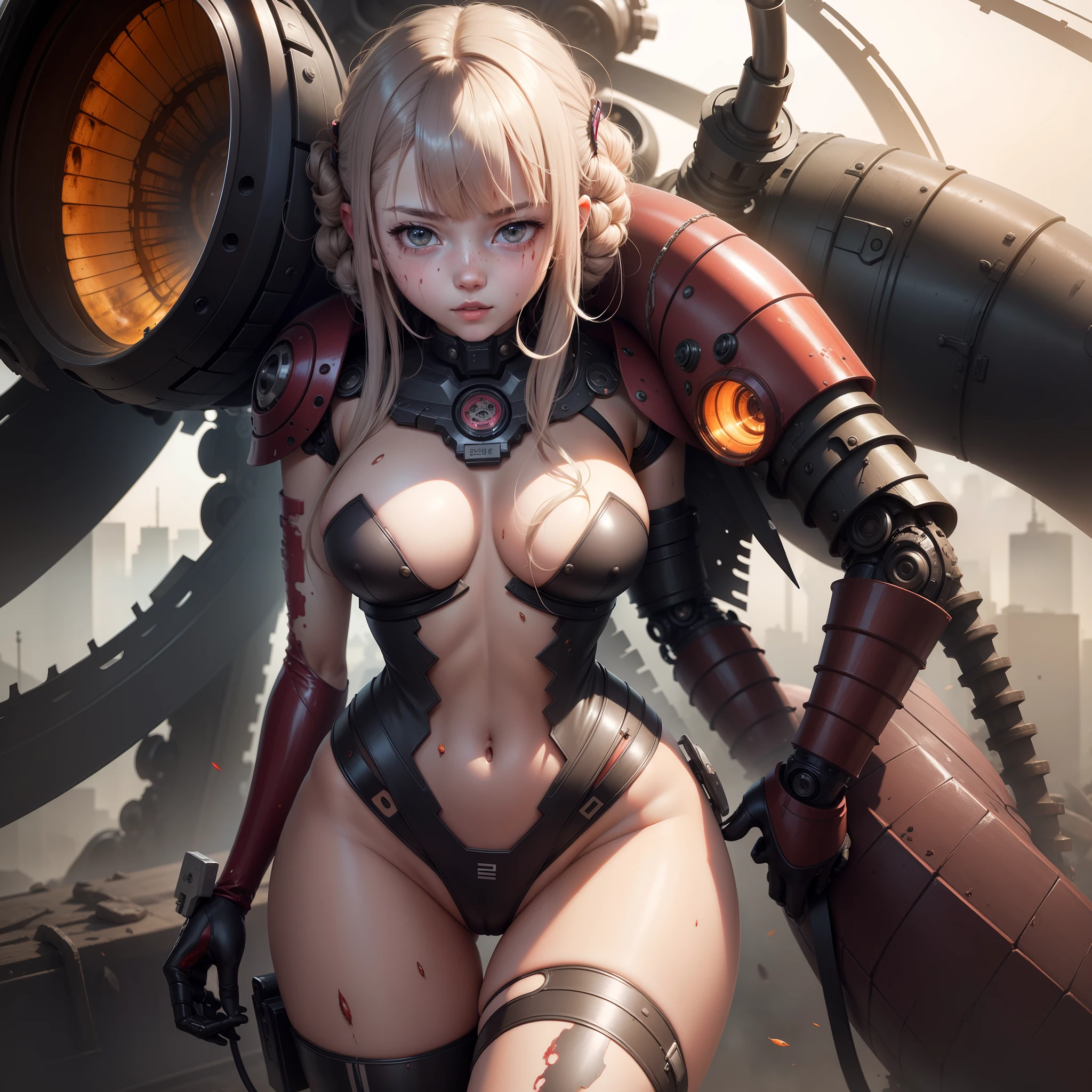 Best quality, High_Resolution.Parasites in girls_Mecha ,Dirty, Peeled skin, Guro,