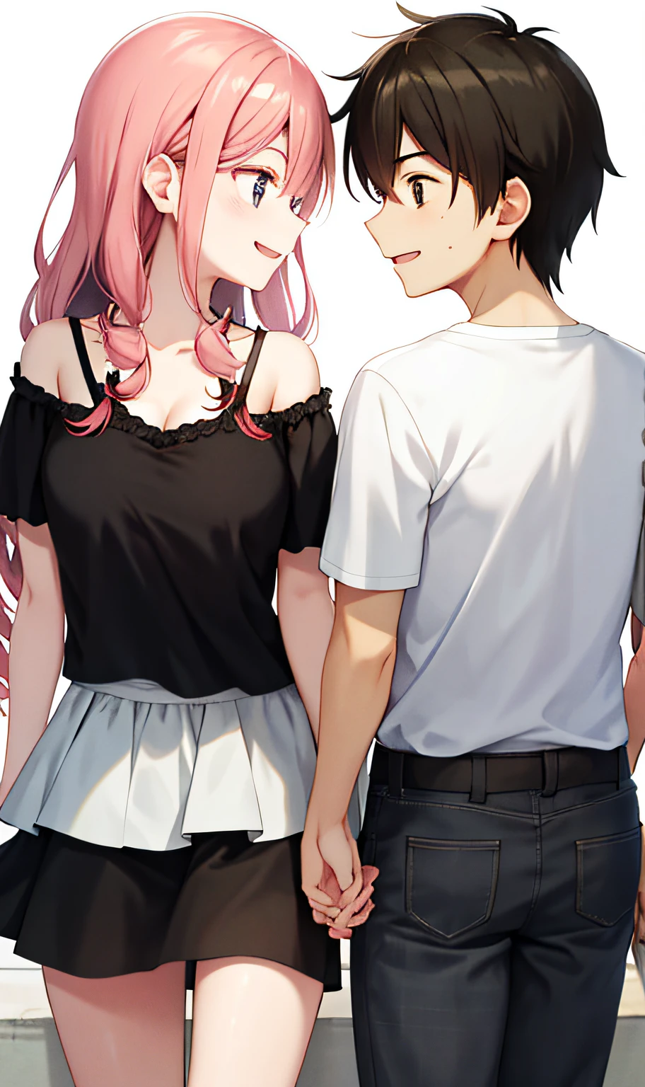 couple，face to face，The upper part of the body，Look at each other affectionately