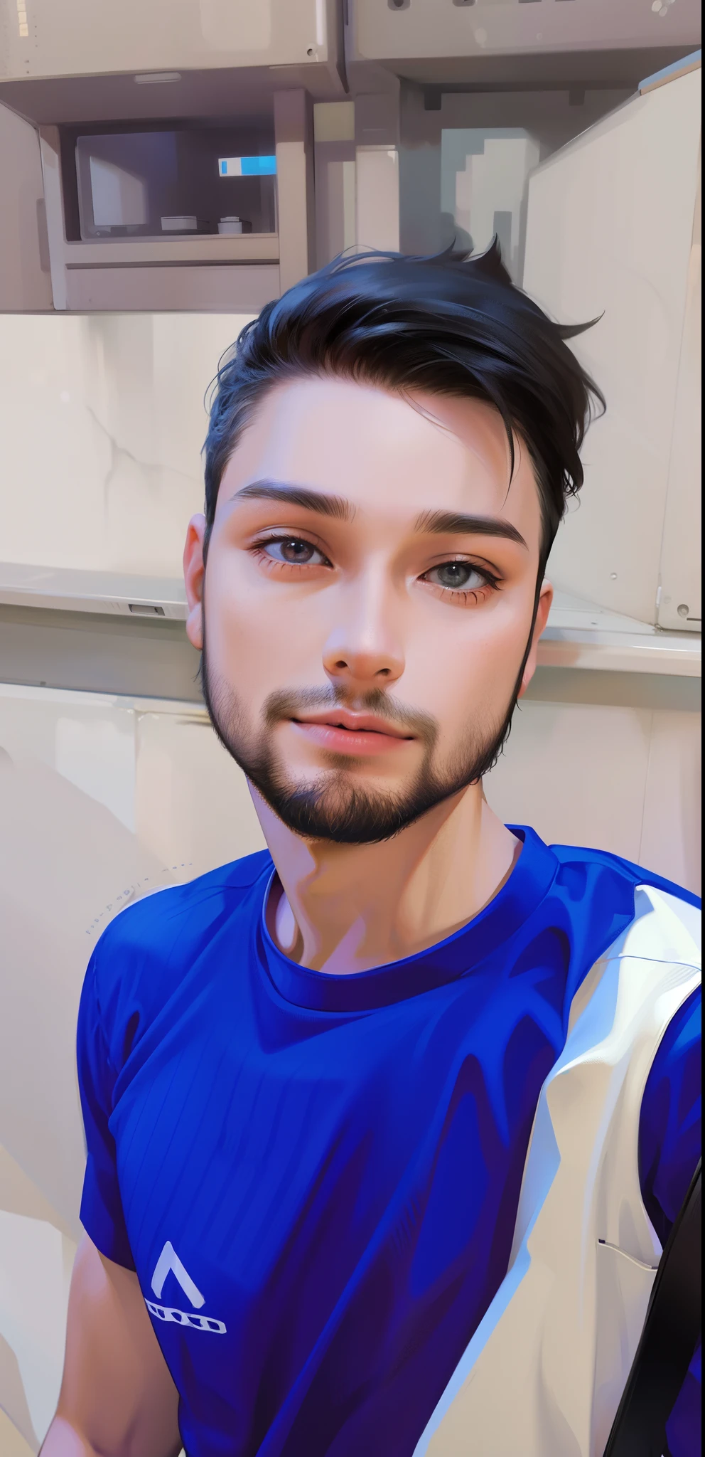 Anime stylish face.3D realistic body boy