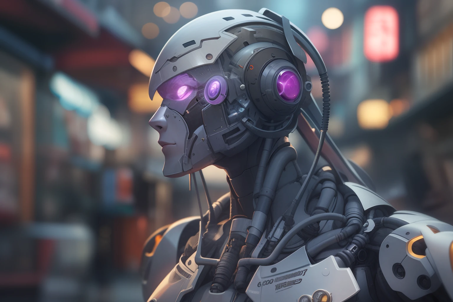 modelshoot style, (extremely detailed CG unity 8k wallpaper), full shot body photo of the most beautiful artwork in the world, a close up photo of a itrobo2022 cyborg monster, fantasy town street on background,
