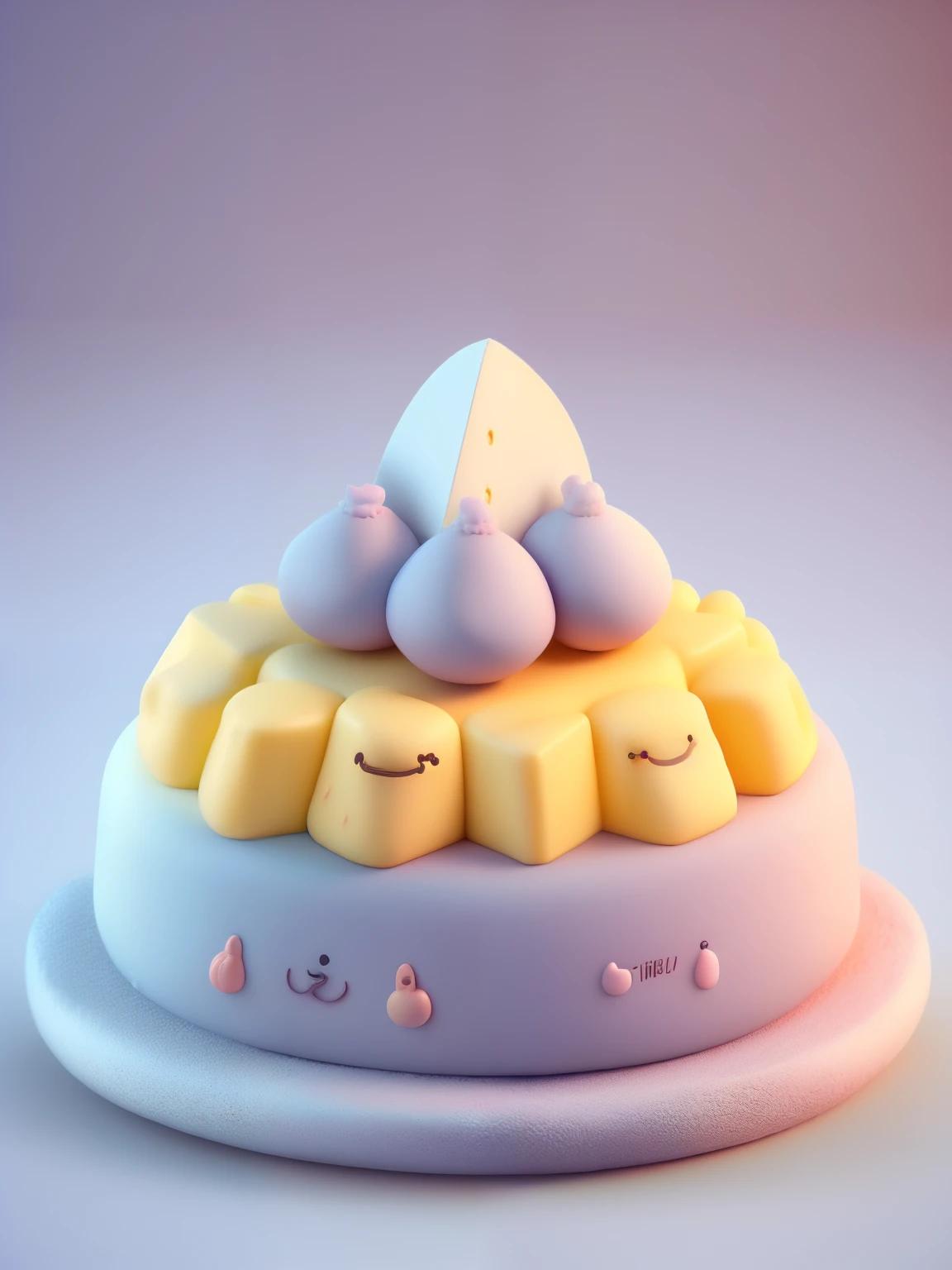 Tiny cute isometric army of chipas (Argentinian Cheese Bread), soft smooth lighting, with soft colors, 100mm lens, 3d blender render, trending on polycount, lavender background, physically based rendering, centered, 0.4 sense of power and scale