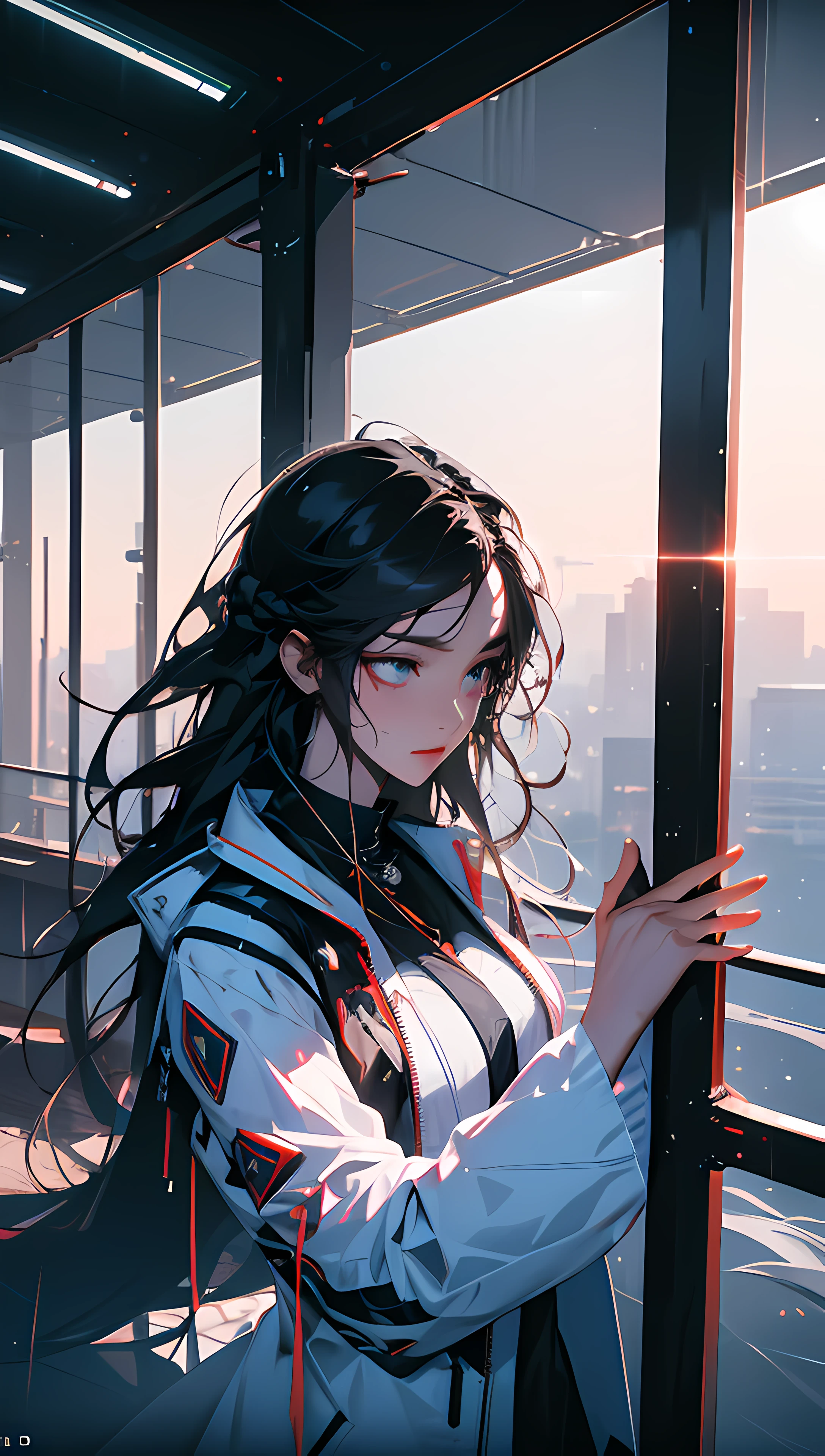 ((Best quality)), ((masterpiece)), (detailed:1.4), 3D, an image of a beautiful cyberpunk female with thick voluminous hair,light particles, pure energy chaos antitech,HDR (High Dynamic Range),Ray Tracing,NVIDIA RTX,Super-Resolution,Unreal 5,Subsurface scattering,PBR Texturing,Post-processing,Anisotropic Filtering,Depth-of-field,Maximum clarity and sharpness,Multi-layered textures,Albedo and Specular maps,Surface shading,Accurate simulation of light-material interaction,Perfect proportions,Octane Render,Two-tone lighting,Wide aperture,Low ISO,White balance,Rule of thirds,8K RAW