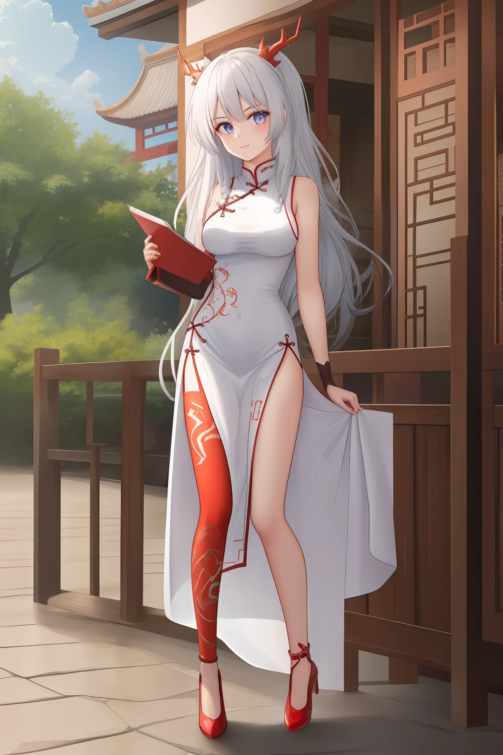 1girl, full body, nian, china dress,