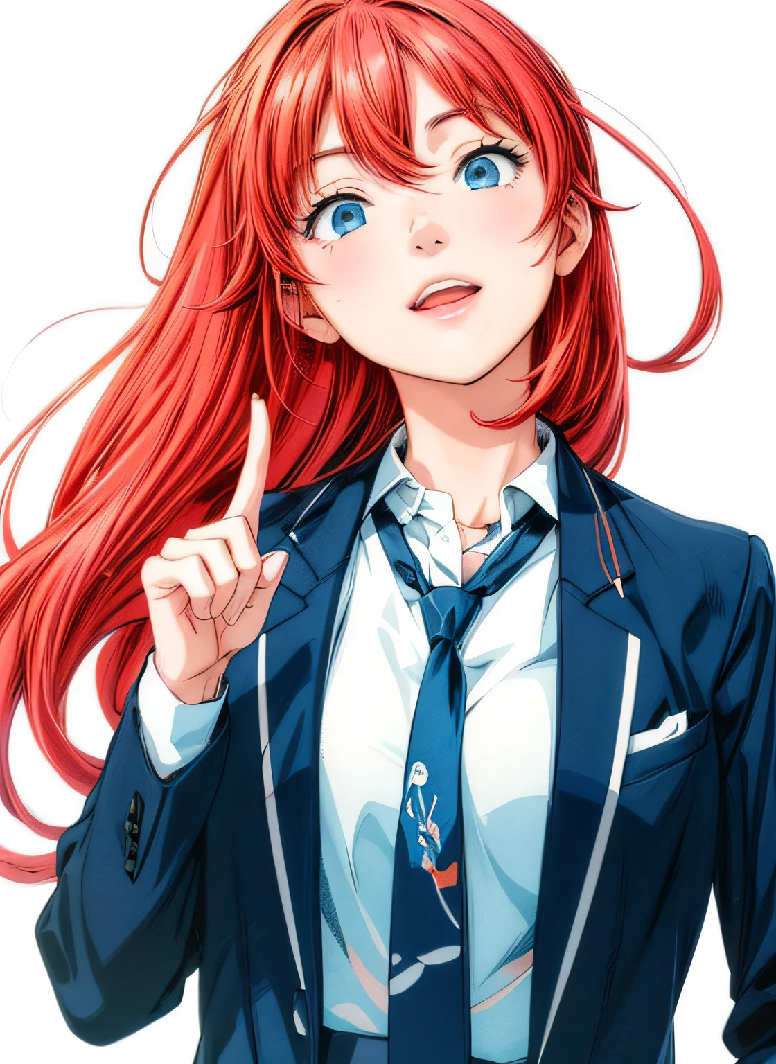 actionpose、Overflowing、cheerfully、(Manga style)、(linear art_Anime)、(solid color_strong contrasts)、小柄,Solo_girl, masterpiece, top-quality, beautifully drawn, ighly detailed, Aesthetic painting, (Lora Add Details:1.0),hi-school girl、Straight hair、jaket、Business suits、neck tie、(Background of the building district:1.0)
