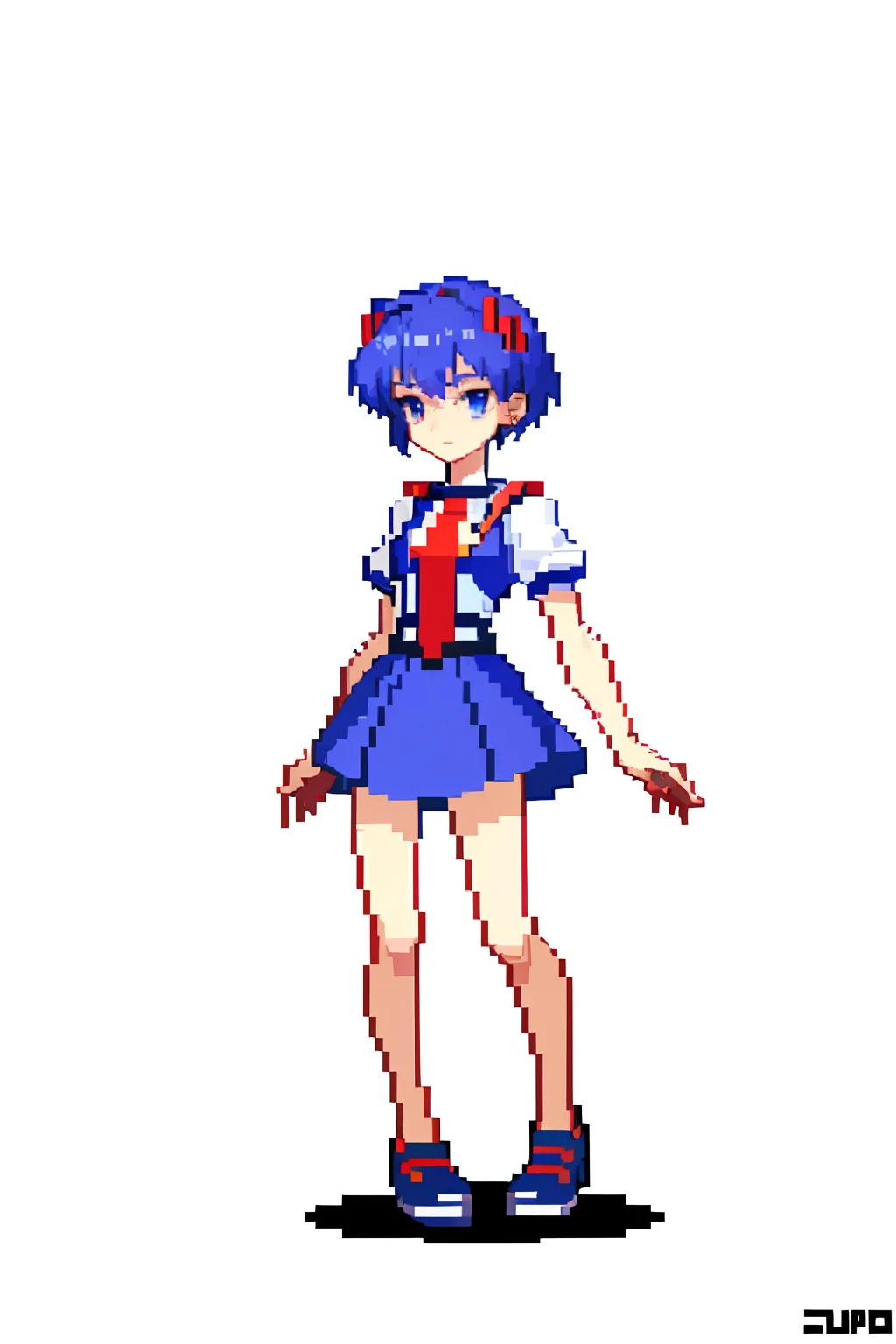 masterpiece, top quality, best quality), pixel,pixel art, 1 girl, Shin Seiki Evangelion style, fullbody