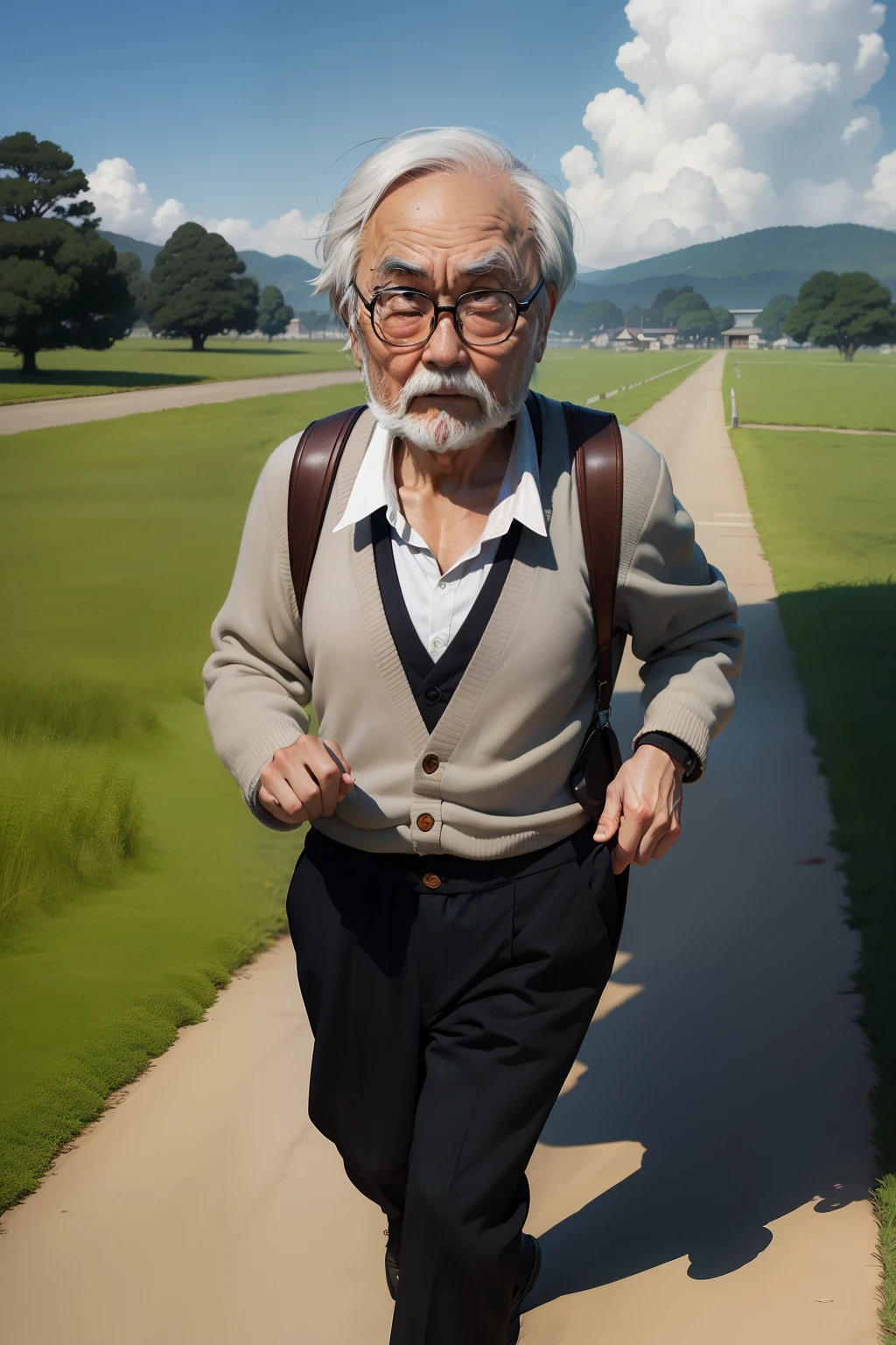in style of hayao miyazaki,Kizi,On the run