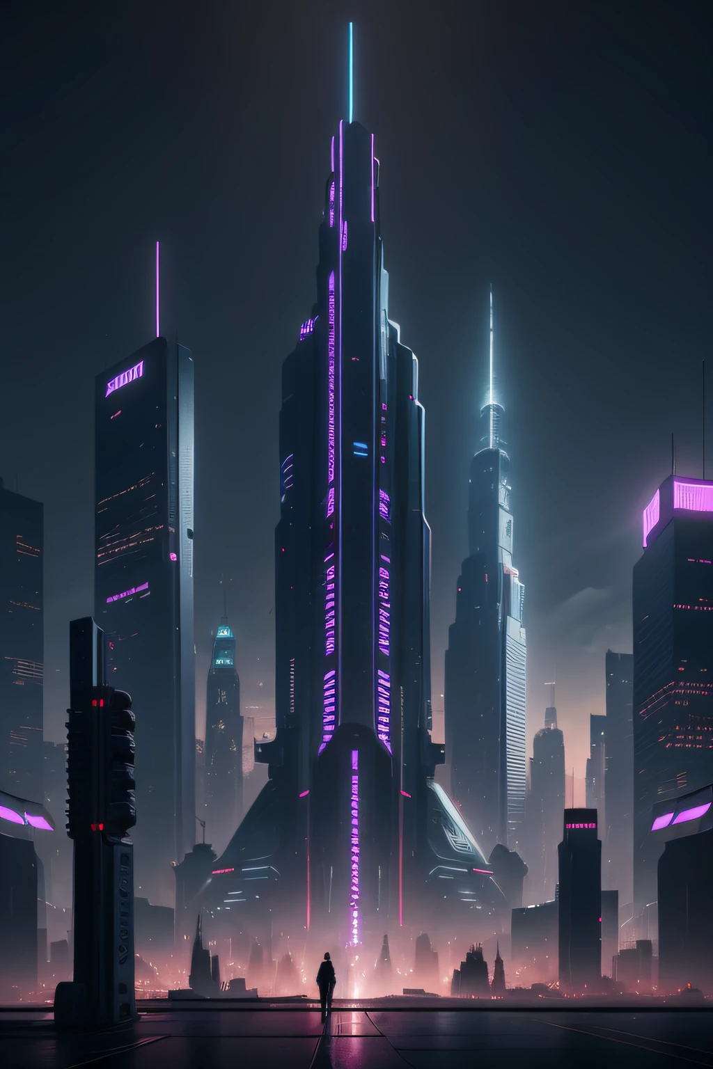 The city of the future of cyberpunk,Audio,lamplight,stage