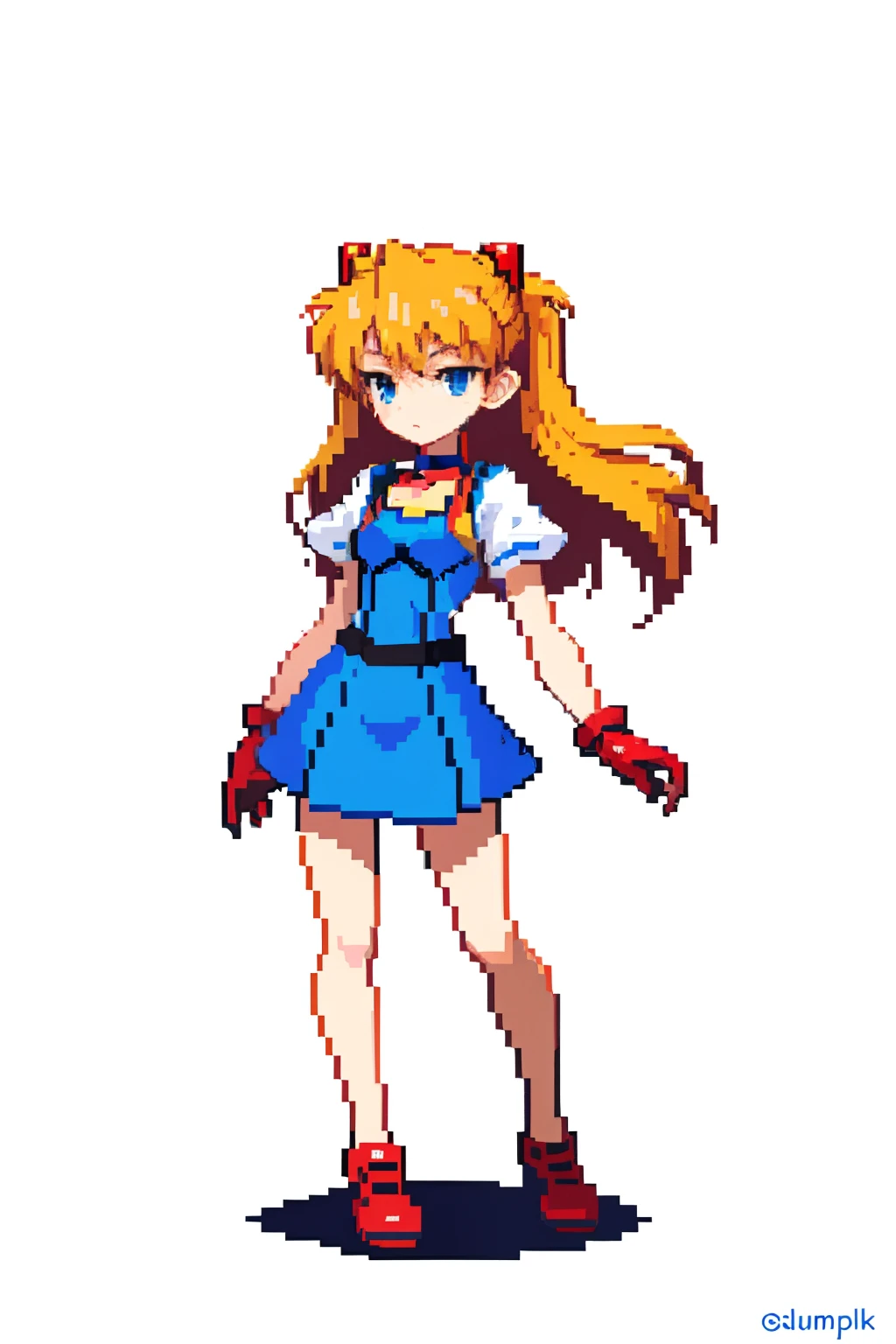 masterpiece, top quality, best quality), pixel,pixel art, 1 girl, Shin Seiki Evangelion style, fullbody,
Asuka Langley Soryu