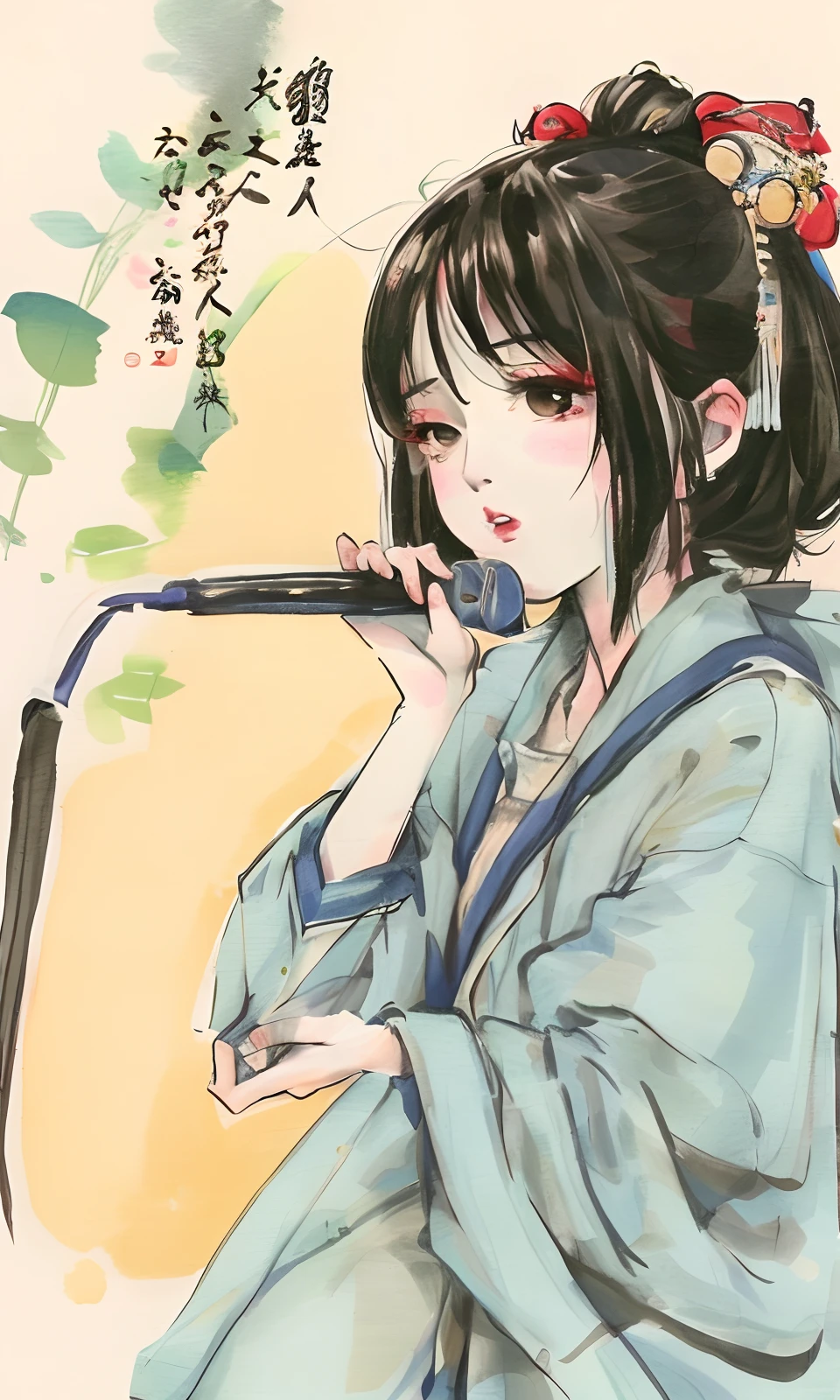 Draw a picture of Hou Changming singing