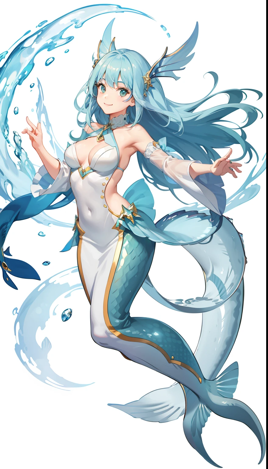 1girl in、A smile、A delightful!　mermaids、Lower body is a fish、