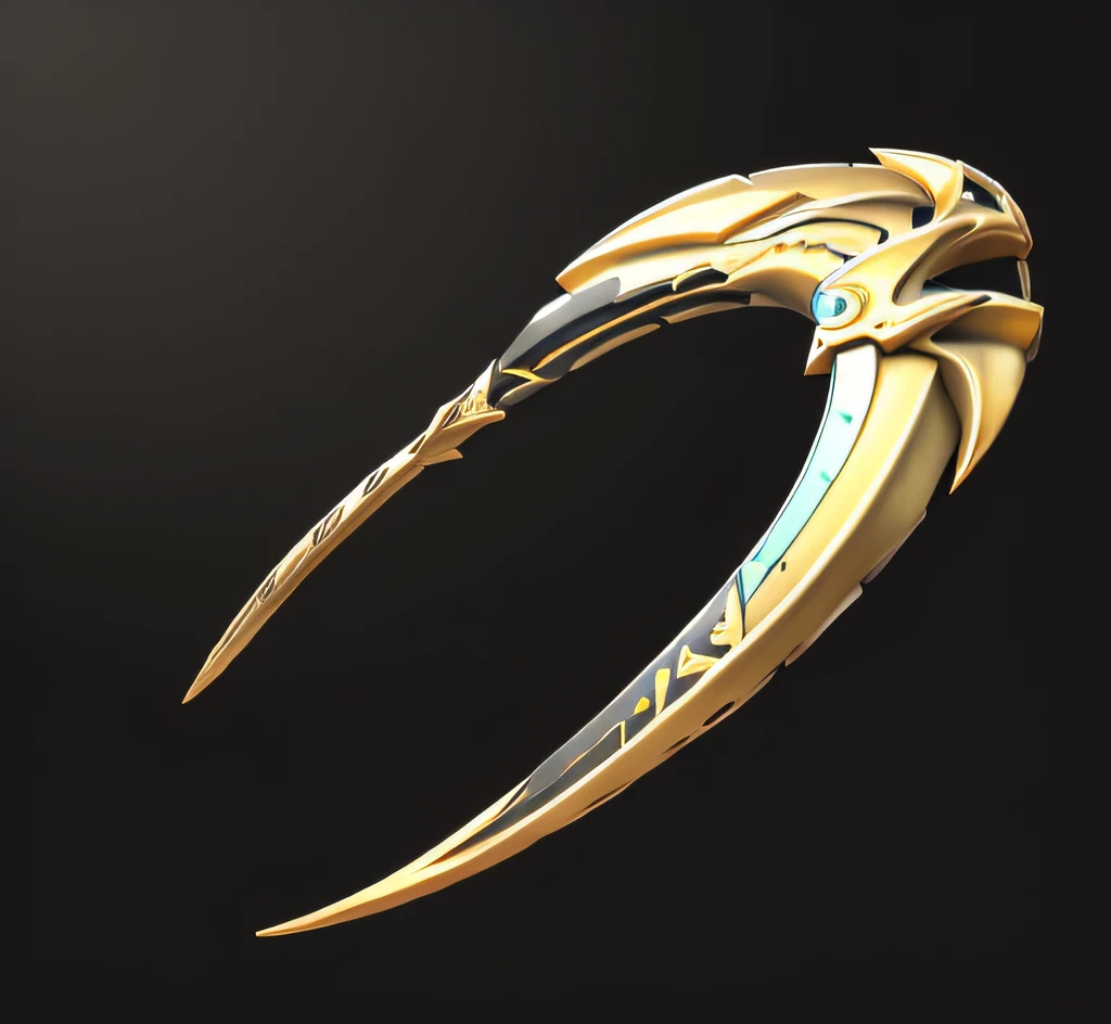 Sana'a loves
All gold，Crescent Scimitar，复杂，A detailed，, concept art by Sun Long, polycount, Art Nouveau, Golden machete, golden colored, Golden machete, game assets, gilded with gold,