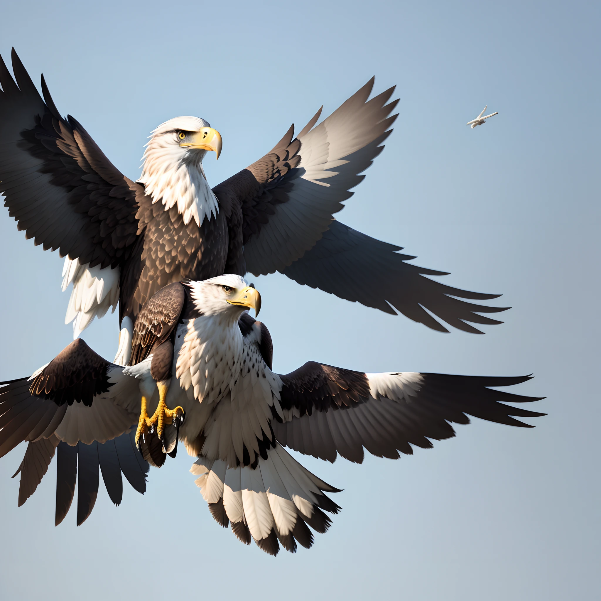 Eagle strikes the sky