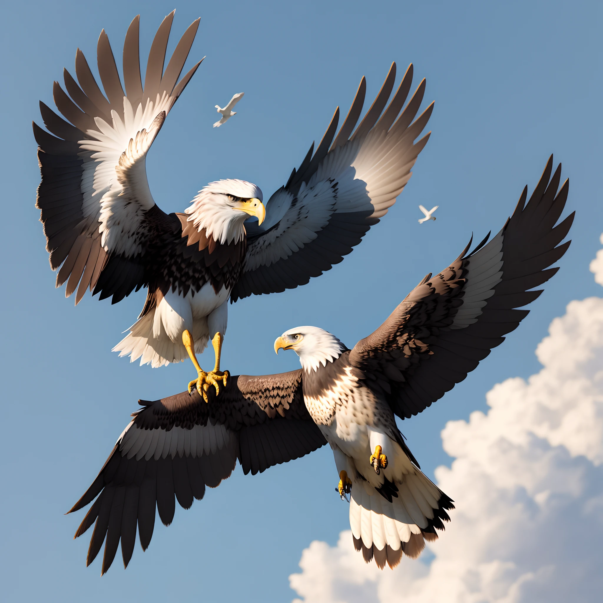 Eagle strikes the sky