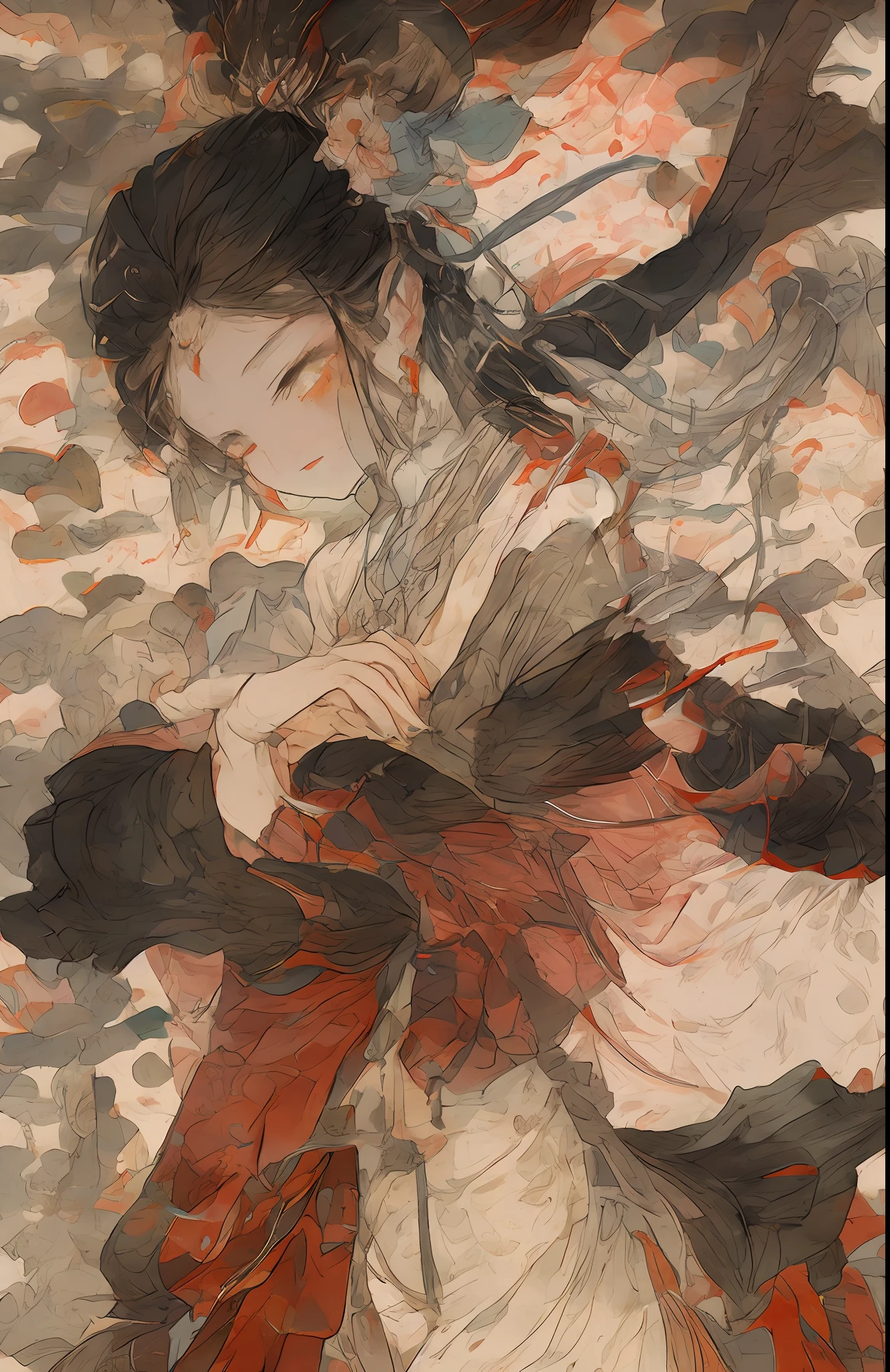 Anime girl kimono portrait，Detailed Onmyoji character art，Ayaka from Genshin Impact，Highly detailed official Genshin impact illustration