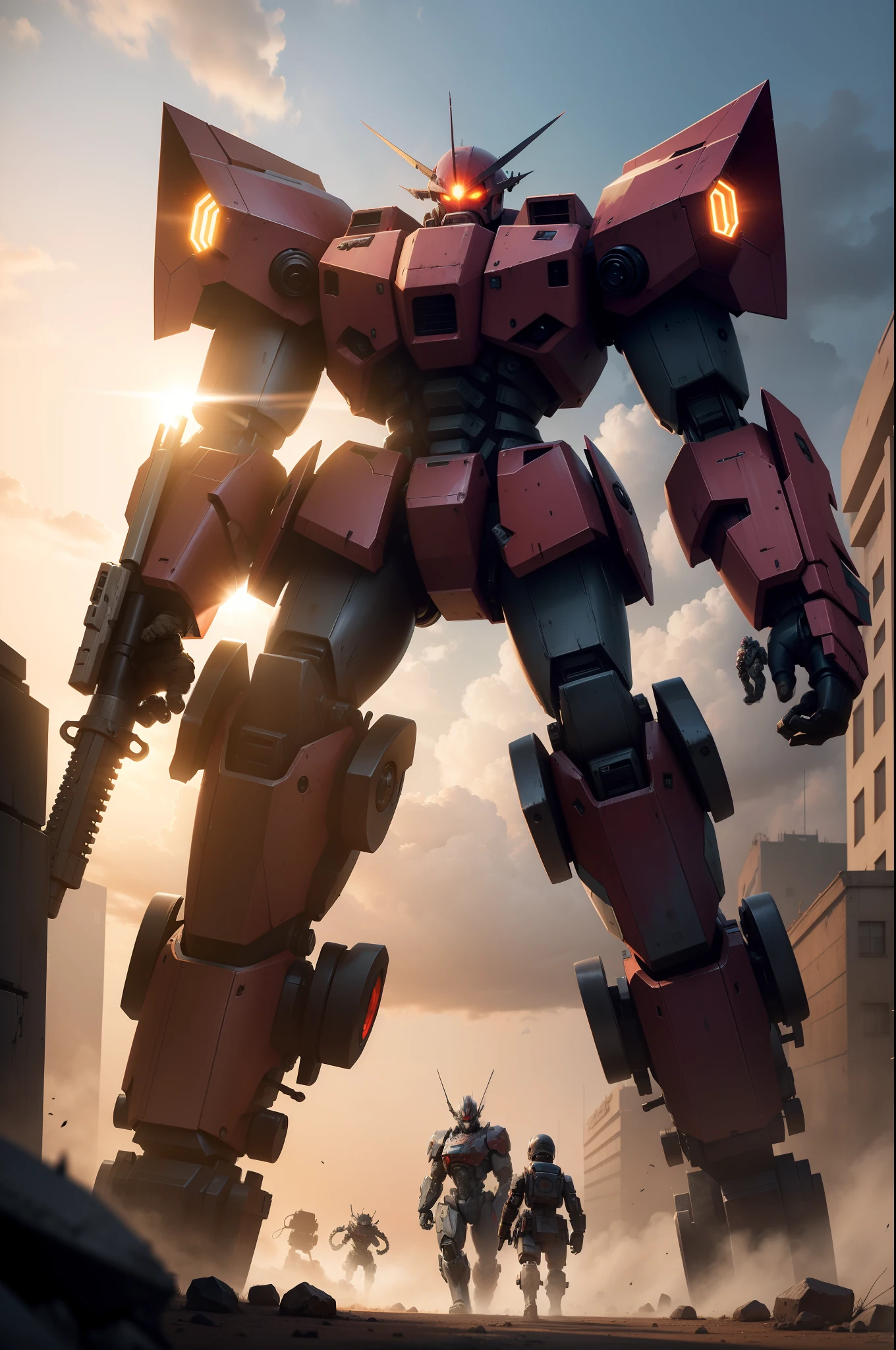 Mecha that slaughters zombie small and large monsters