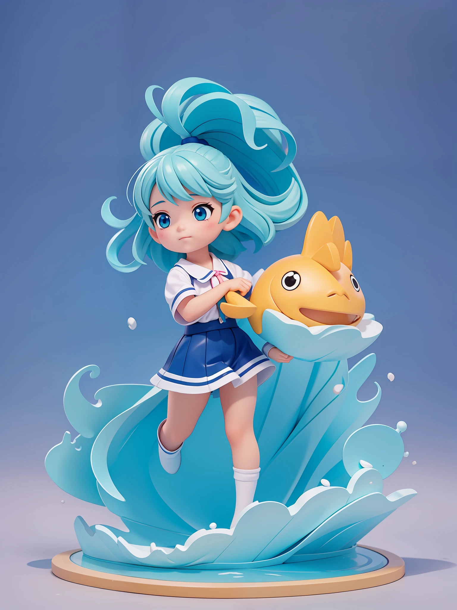 A  girl，swell sea，adolable，Hand companion，blindbox