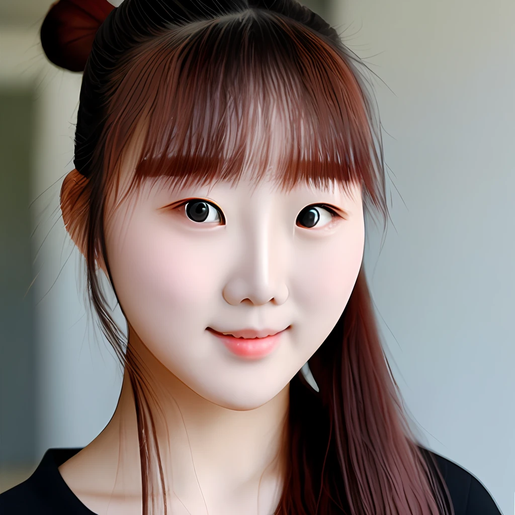 Girl Cute Two-dimensional High School Student Double Ponytail Exquisite face