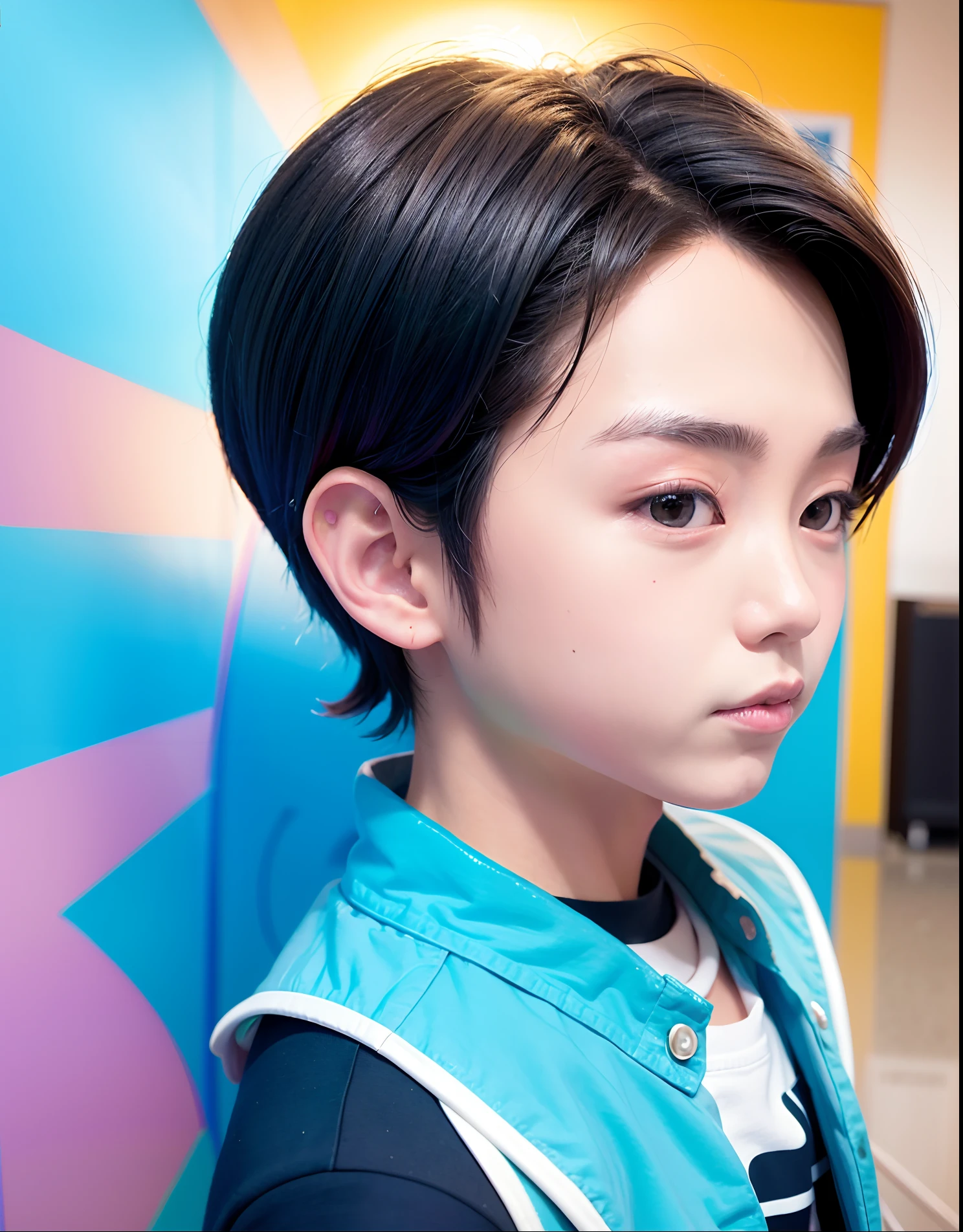 ((stylize a photo and)), masterpiece, best quality, absurdres, highres, official art, ((chibi boy)), solo, ((chibi anime))
