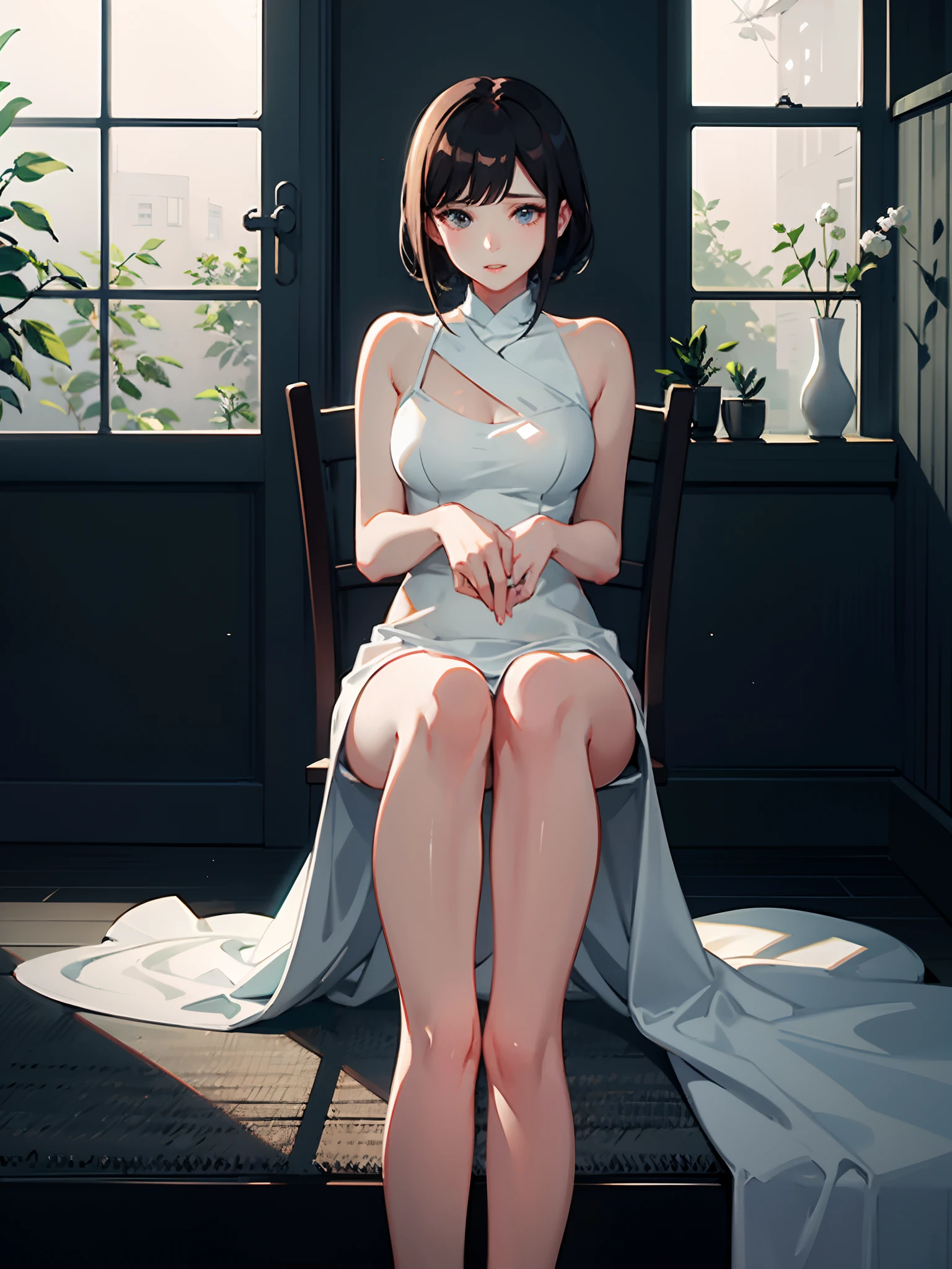 光身女子, Fresh and natural, Delicate and soft light and shadow, in pastel shades, Soft lighting, Soft brushstrokes, Pure minimalist background, Supple curves, Gentle atmosphere