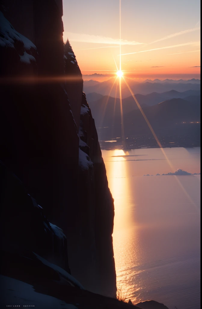 The first rays of light on the horizon