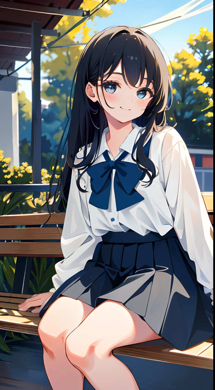 8K, Best Quality, Masterpiece: 1.2) , Super Detail, 1 Girl, Cute, Indie, Beautiful Details Sky, Detail Cafe, Evening, Sit Down, Dating, (Nose Red) , Sweet Smile, (Smile: 1.15) , (Shut Up) Small Tits, Small Beautiful Detail Eyes , Night, Wet, School Uniform, Long Hair, Flowing Hair,