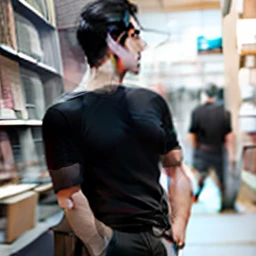 a man wearing black shirt