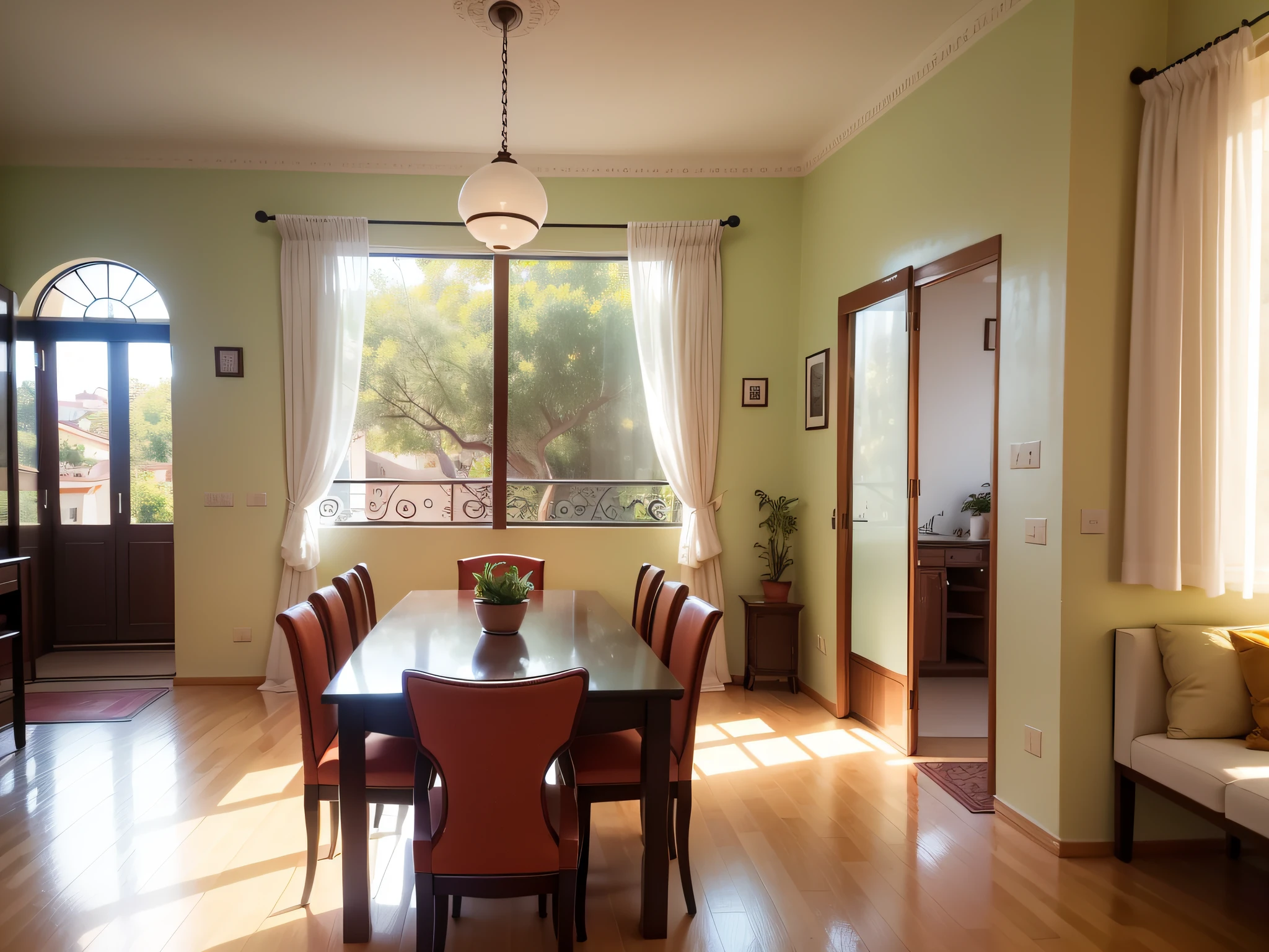 Villas,dining room,A floor-to-ceiling window,Bright surroundings,Ren,Beautifully renovated,Heads-up,broad