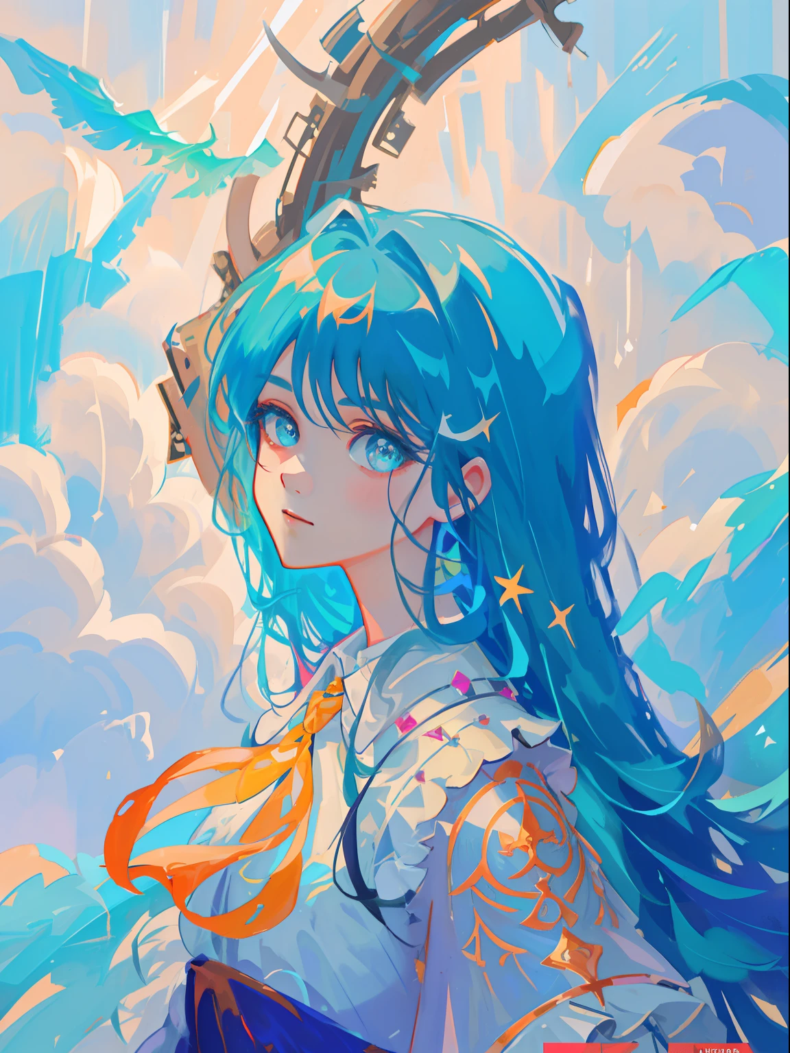 Healing Starlight，morden style，non-mainstream，a color，Guviz-style artwork，Guviz，Beautiful character painting，Guvez on the ArtStation Pixiv，Guvitz on the Pixiv Art Station，Stunning anime face portrait，beautiful digital artworks，wlop rossdraws，Detailed digital anime art，guweiz masterpiece