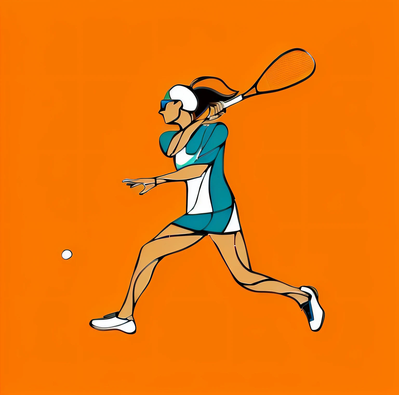 Painting of a woman playing tennis with a racket, outlined art, a girl playing tennis, female baseball player, line art illustration, intense line art, minimalist line art, one line art, vector line art, Outlined!!!, Line art, Line - Art, single line drawing, mid action swing, stylized silhouette, vector line - art style