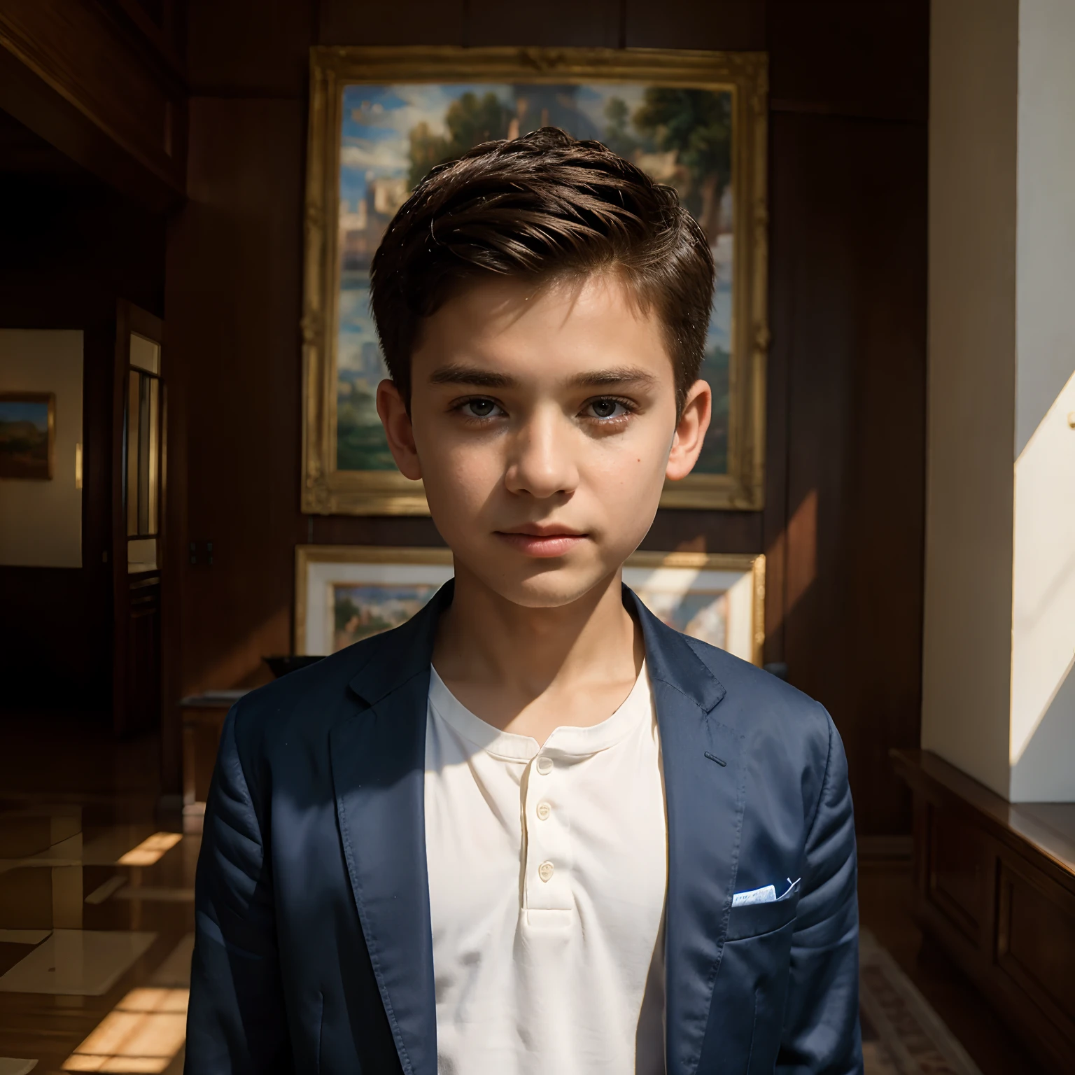 ((Best quality, 8k, Masterpiece :1.3)), 12 years old boy, stylish,
